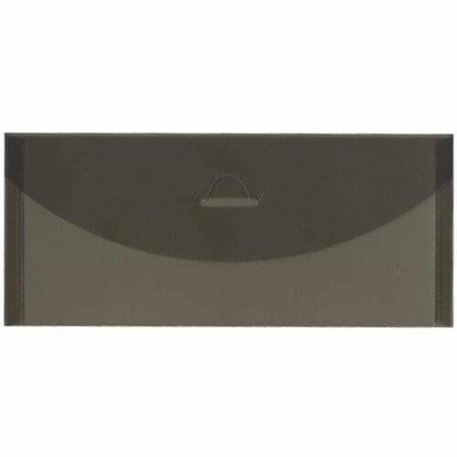 JAM Paper 4.25" x 9.75" Flap and Tuck #10 Plastic Envelopes, 24ct.