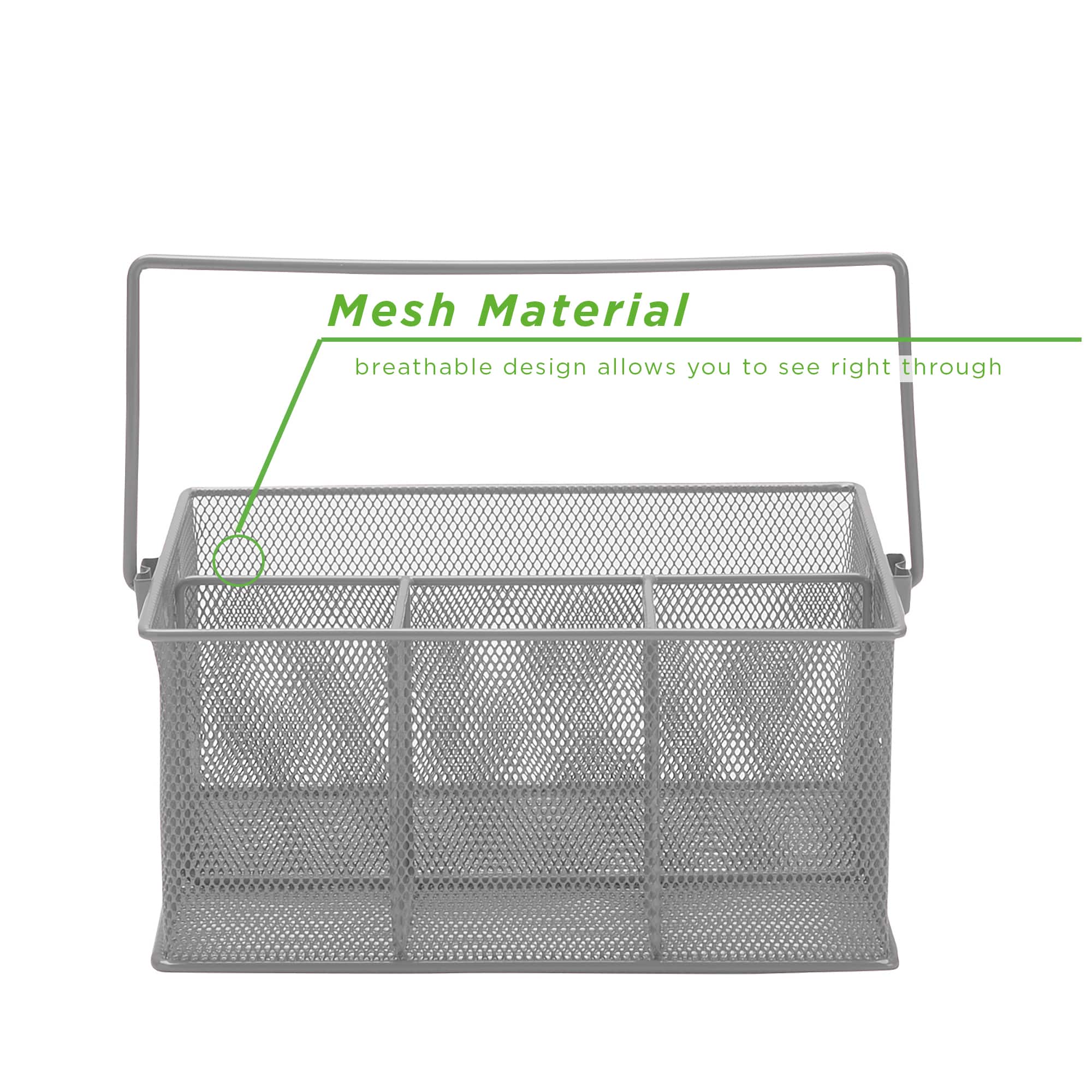 Mind Reader Metal Mesh Storage Basket with Handle