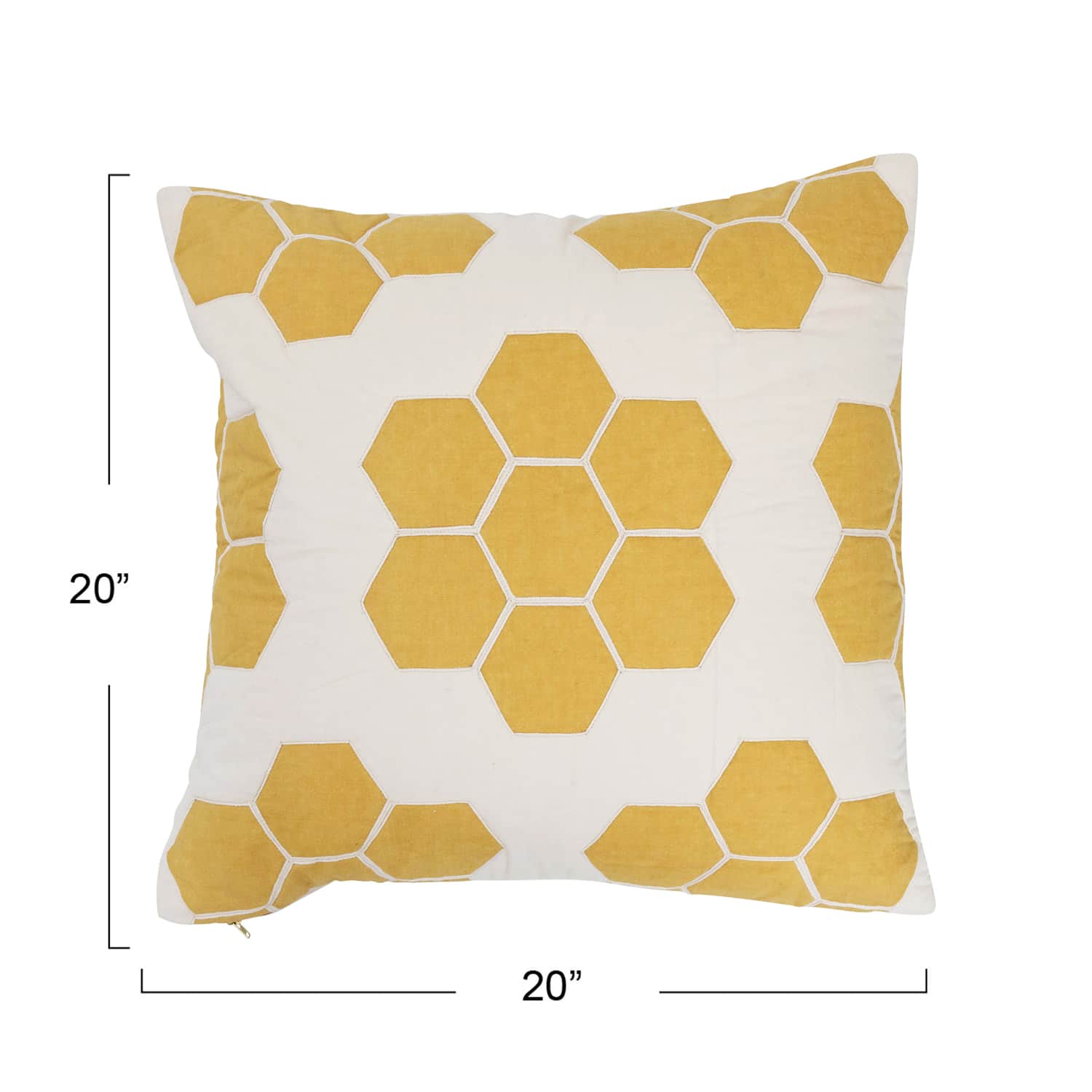 Hello Honey® Yellow & White Quilted Honeycomb Cotton Pillow