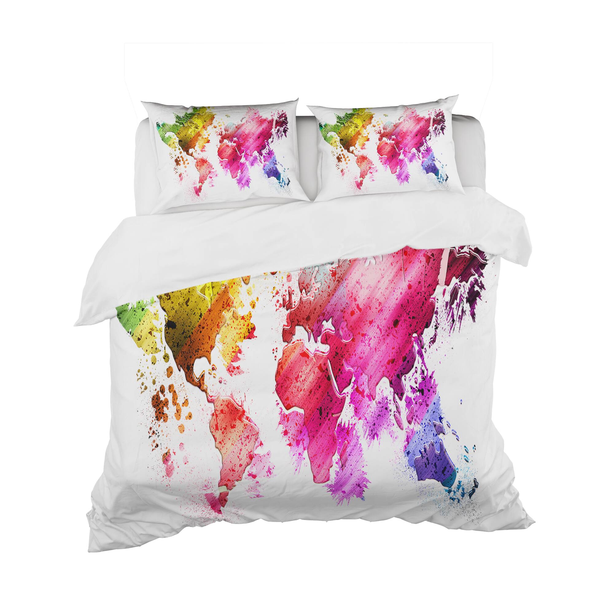 Designart 'Colors of The World' Modern & Contemporary Bedding Set - Duvet Cover & Shams