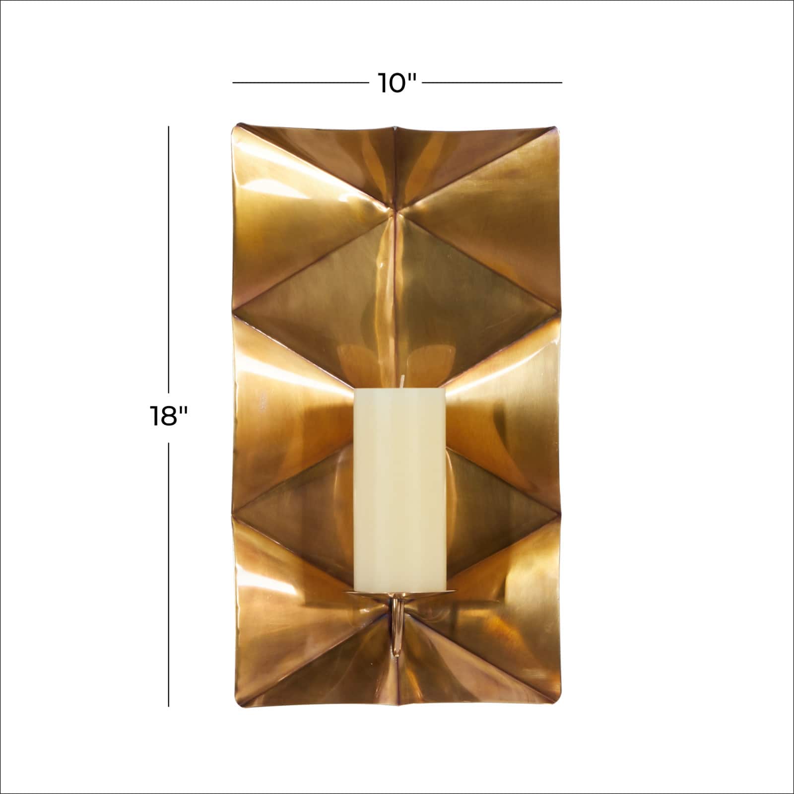 Gold Stainless Steel Candlestick Holders, 18" x 10" x 6"