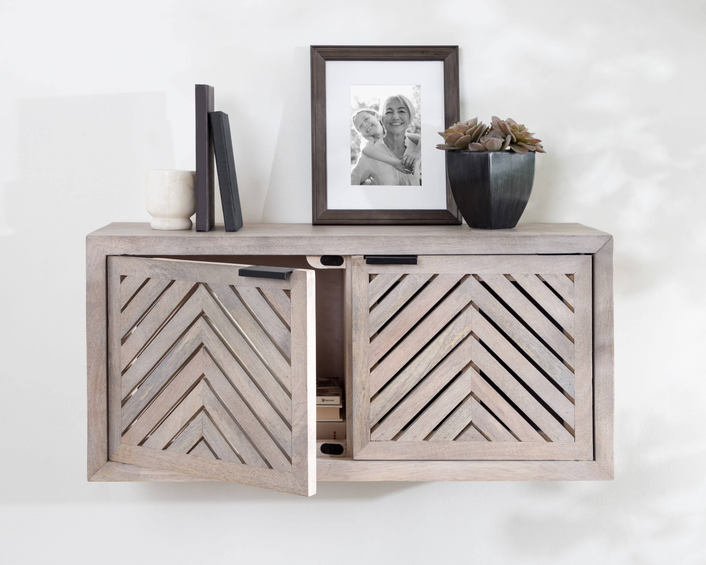 Kate and Laurel Mezzeta Decorative Wood Wall Cabinet