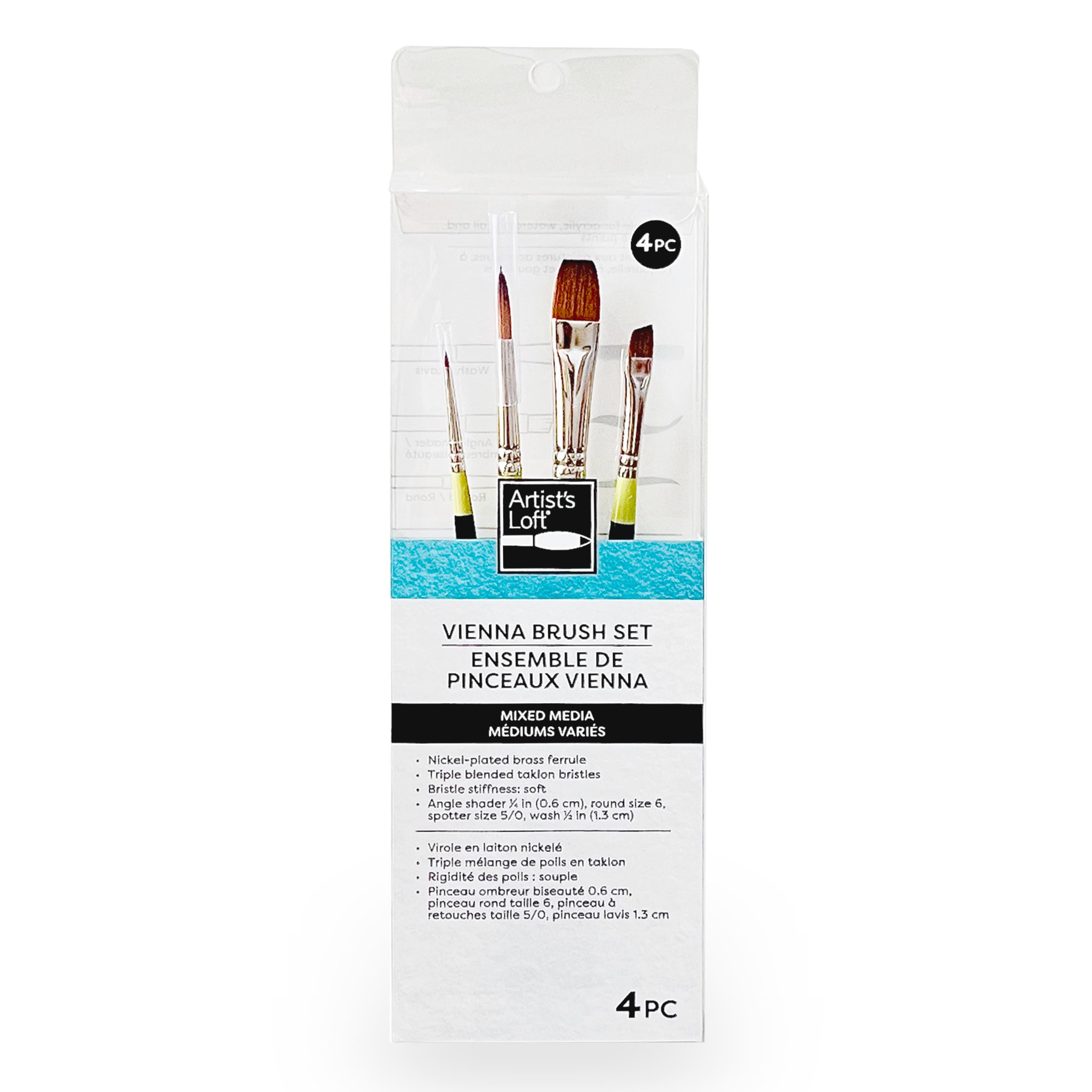 6 Pack: Vienna 4-Piece Mixed Media Brush Set No.1 by Artist's Loft®