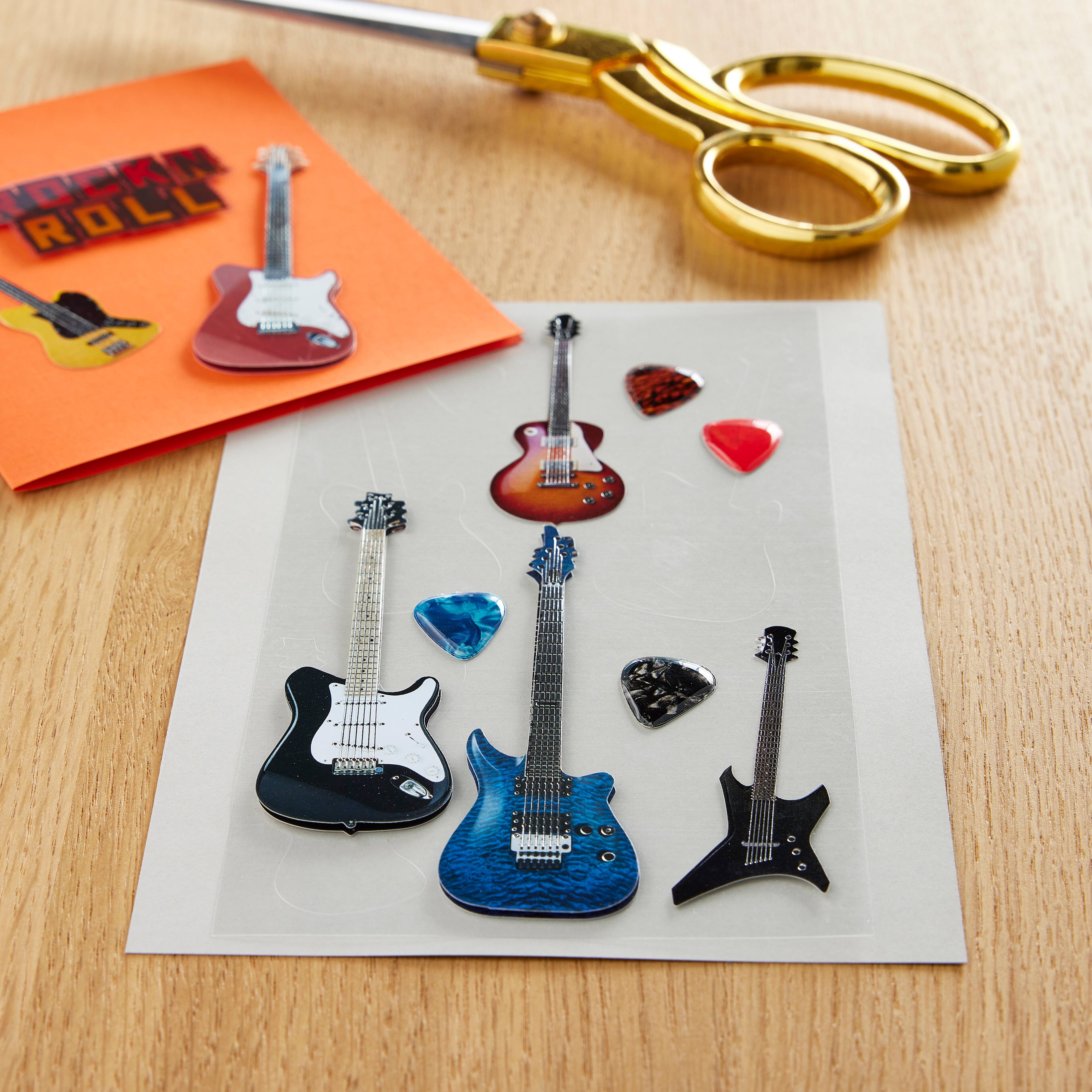 12 Pack: Electric Guitar Stickers by Recollections™