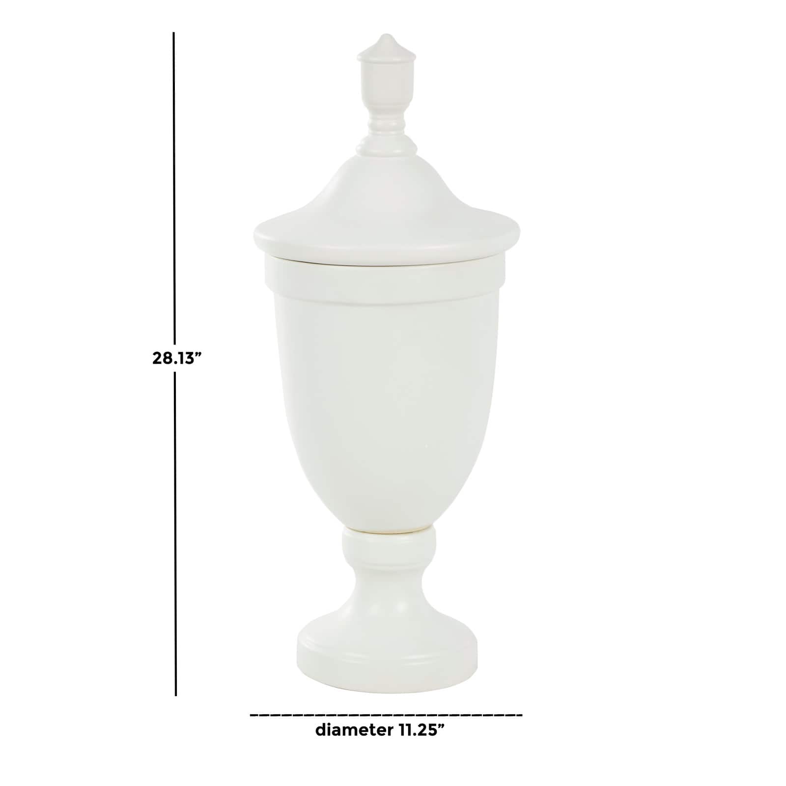 Ceramic Fluted Urn-Shaped Living Room Decorative Jar with Lid