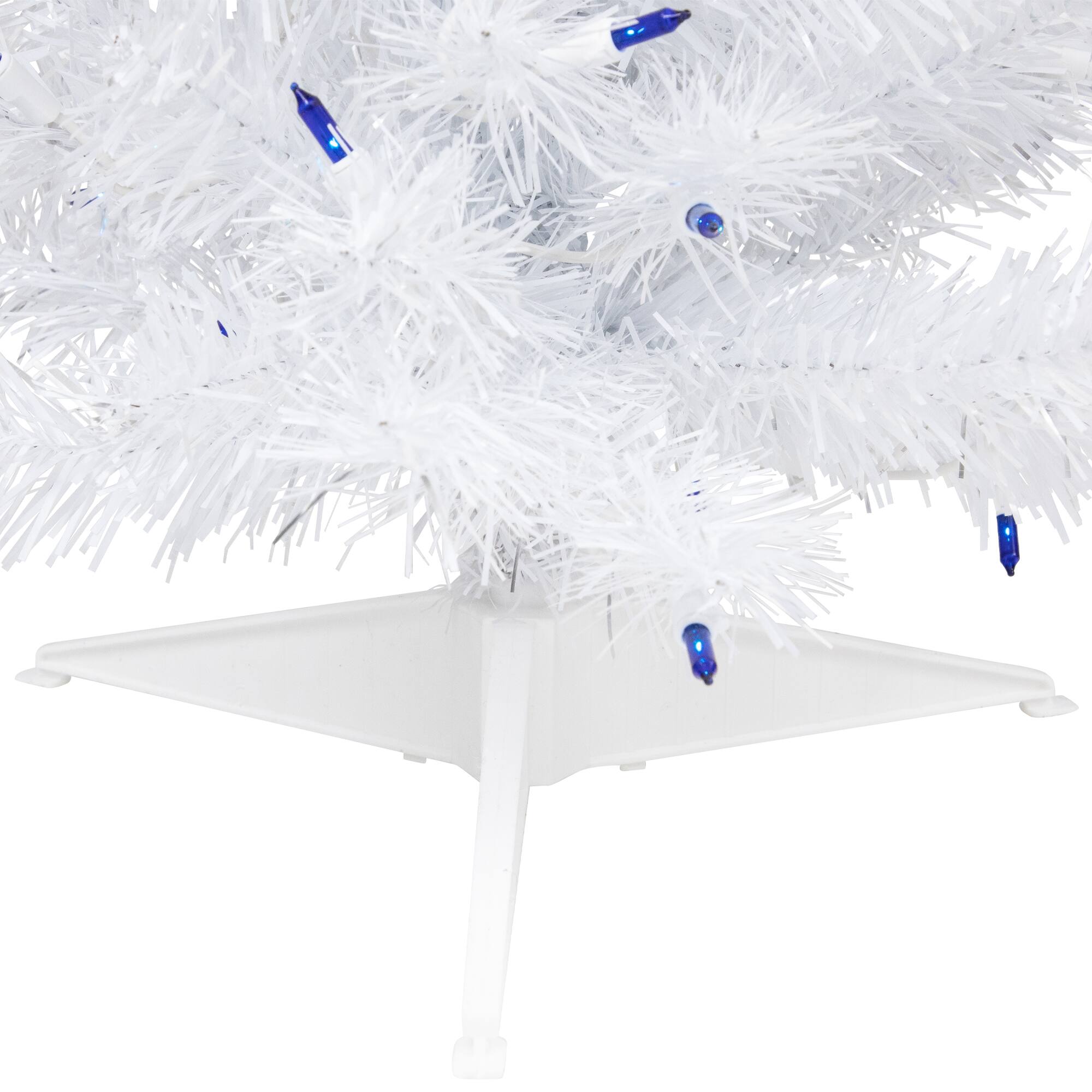 2ft. Pre-Lit White Iridescent Pine Artificial Christmas Tree, Blue Lights