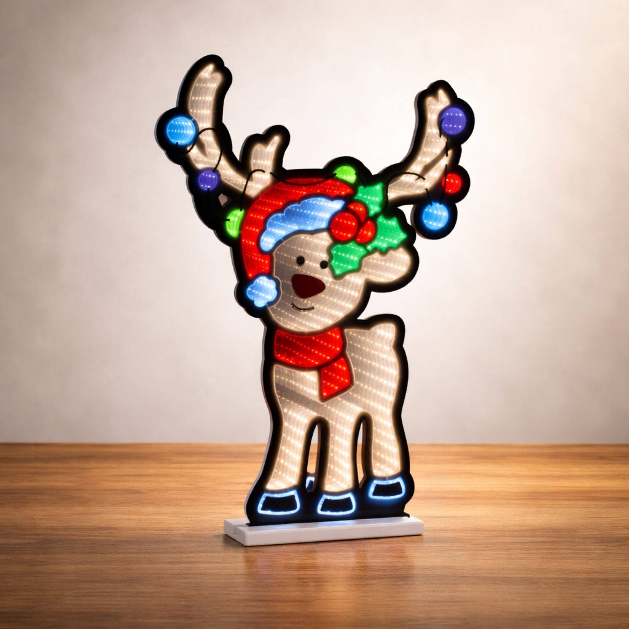 Melrose 23.75" Reindeer with Holiday Lights EkkoLight