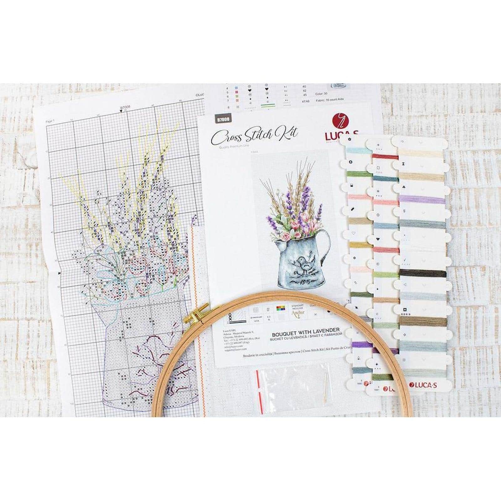 Luca-s Bouquet With Lavender Counted Cross Stitch Kit