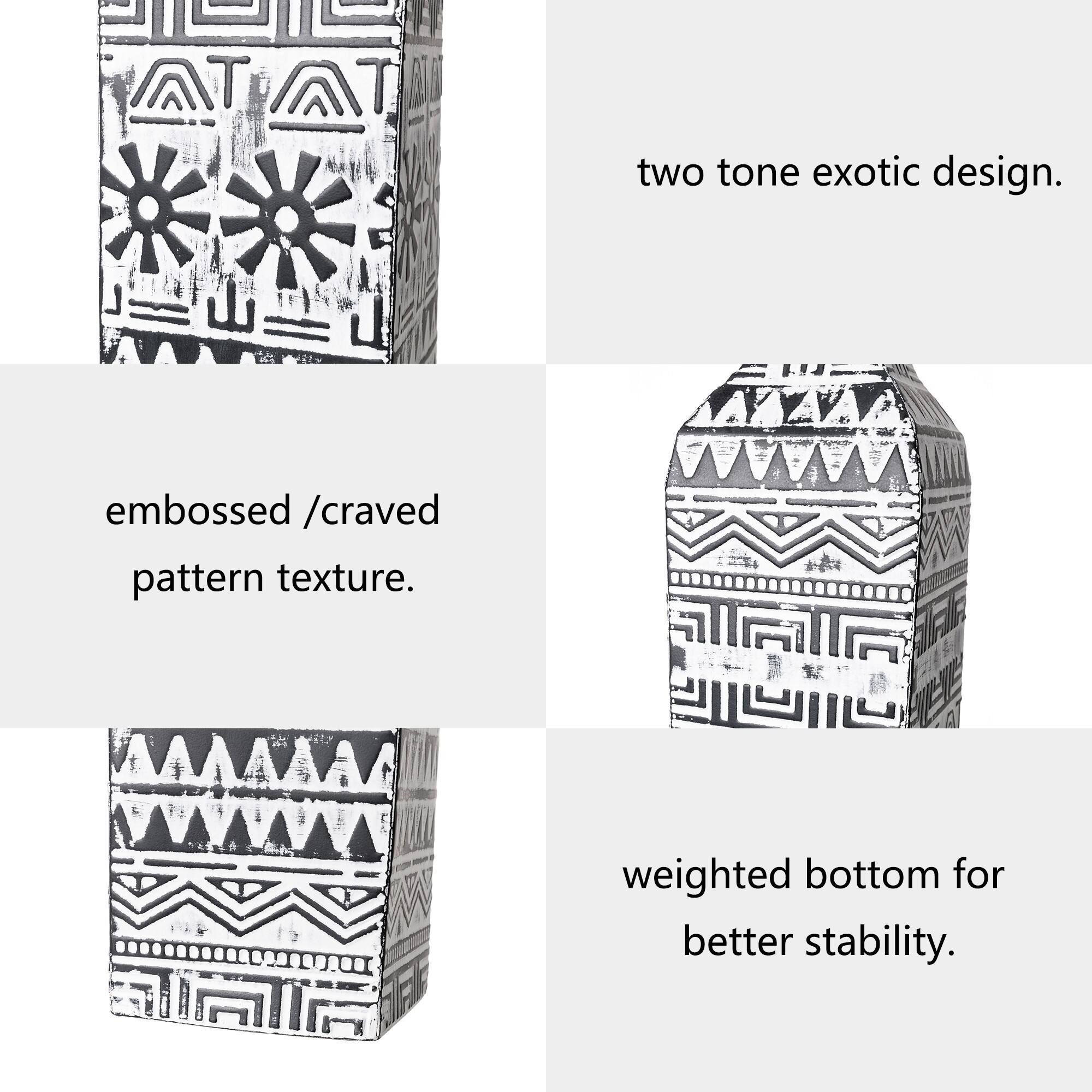 Glitzhome® Textured Metal Boho Vase Set