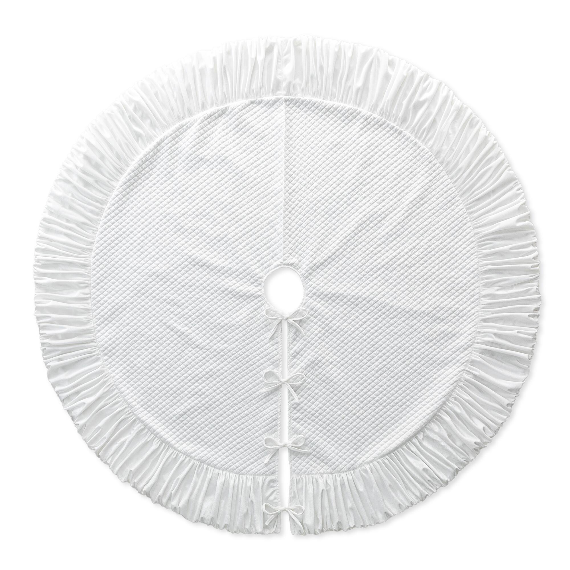 Glitzhome® Deluxe Velvet Ruffled Christmas Tree Skirt