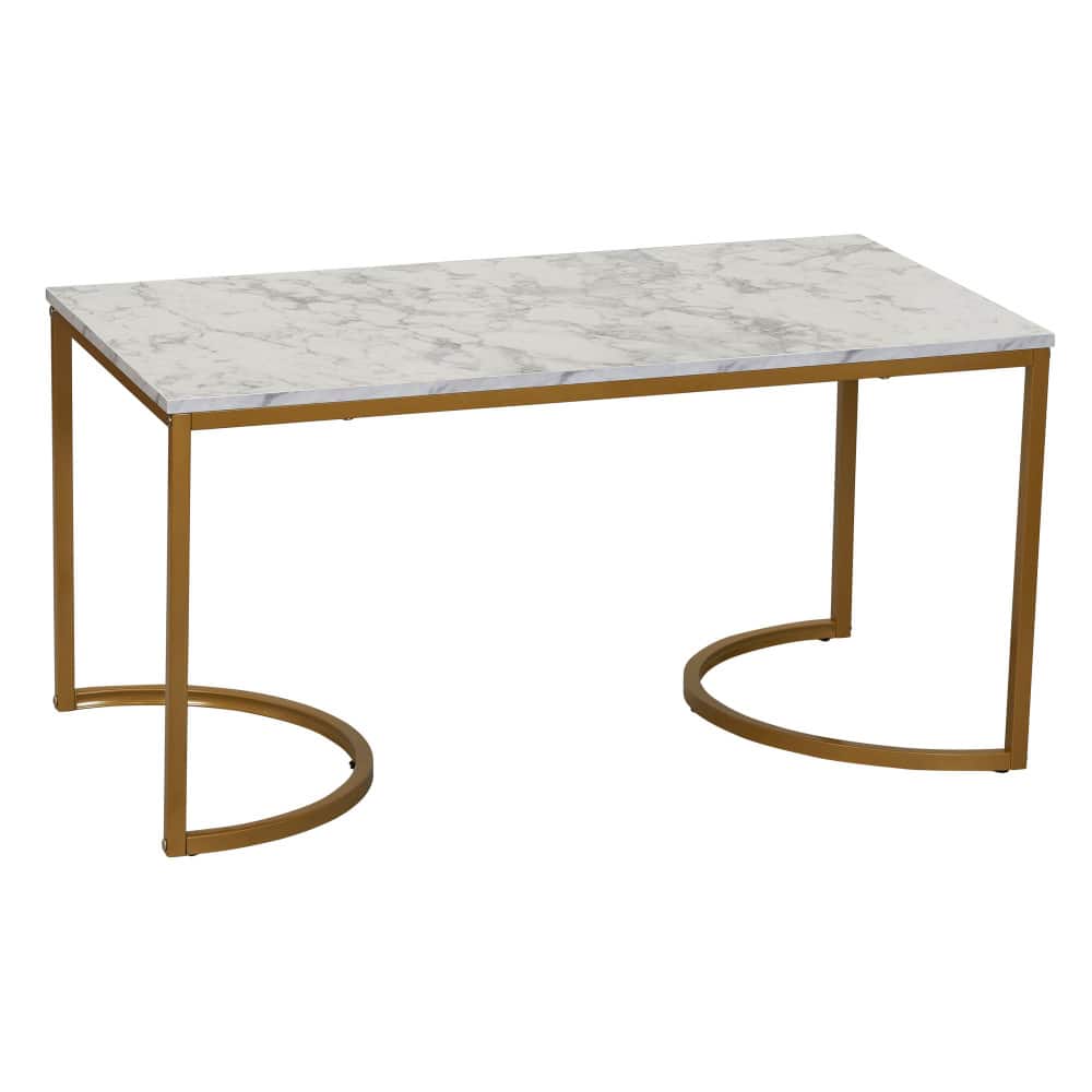Household Essentials 39" Half Moon Rectangular Coffee Table