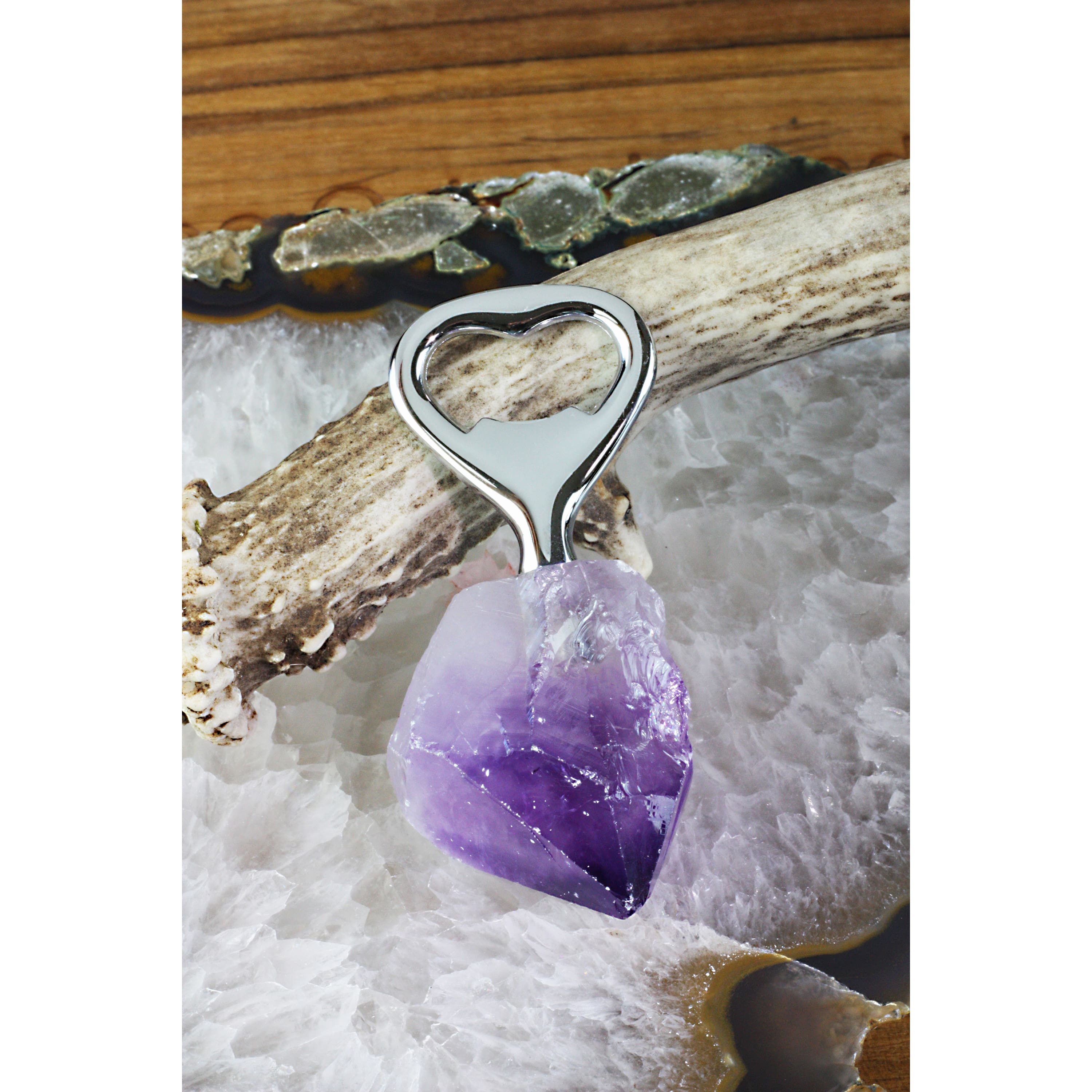 Bottle Opener with Amethyst