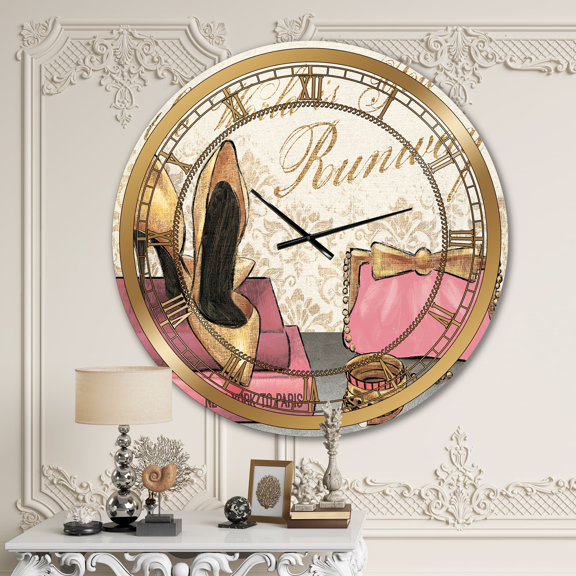 Designart 'Gold Fabulous Life Style I Glam Wall Clock