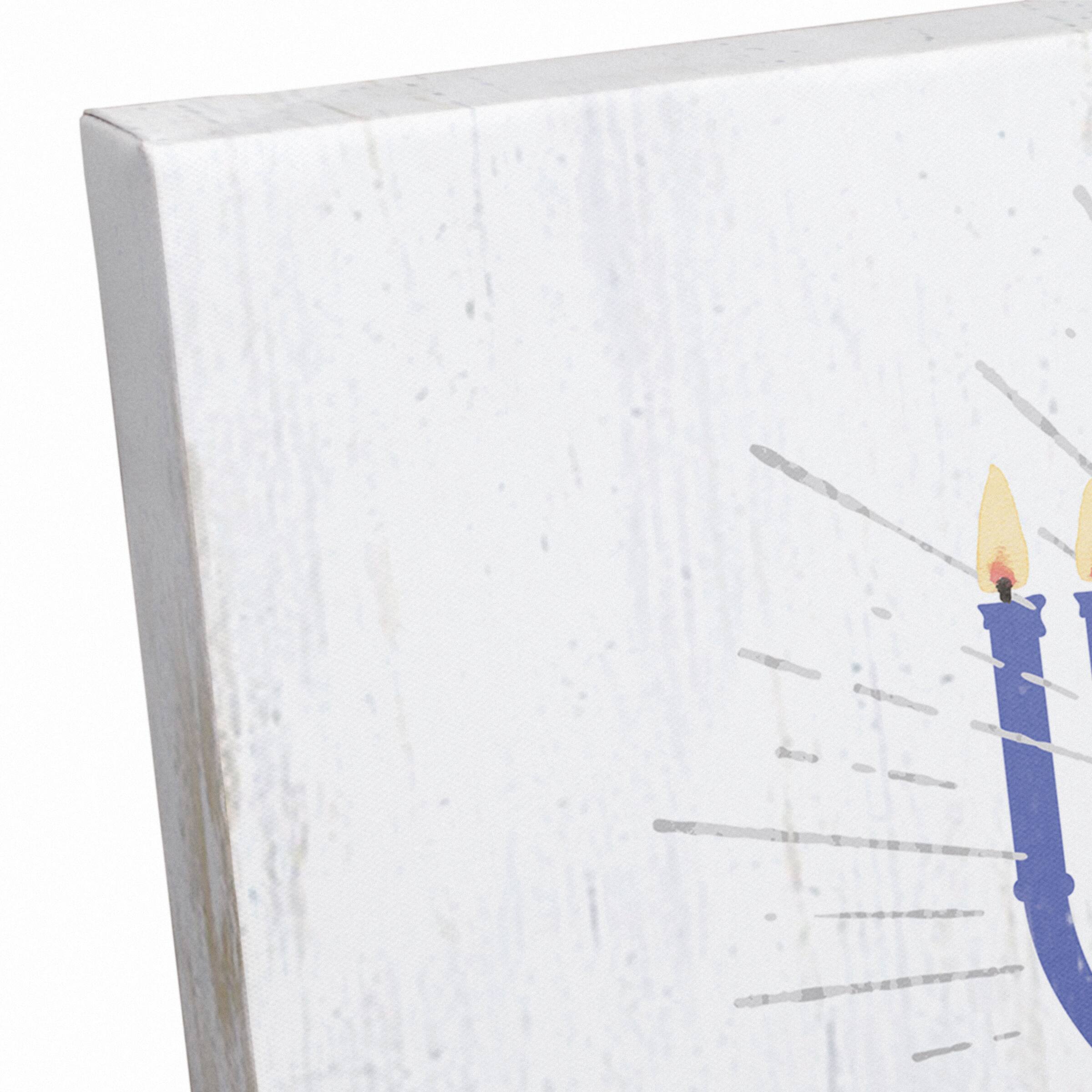 Let It Glow Menorah 16x16 Canvas Wall Art