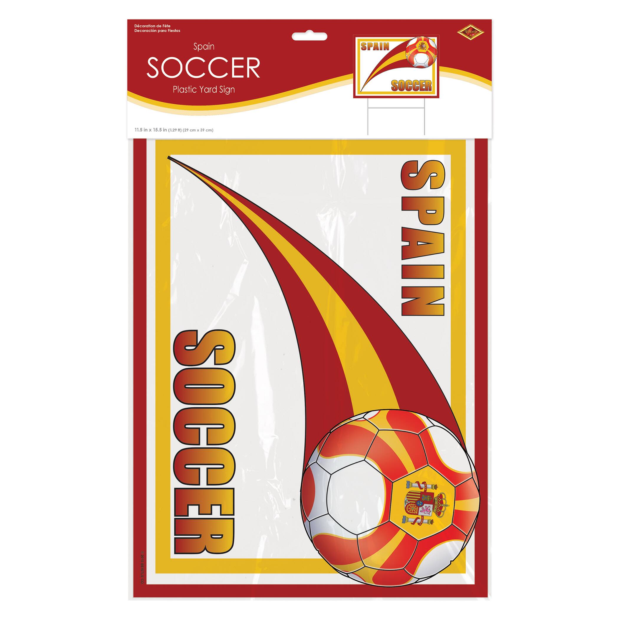 11.5" x 15.5" Spain Soccer Plastic Yard Sign
