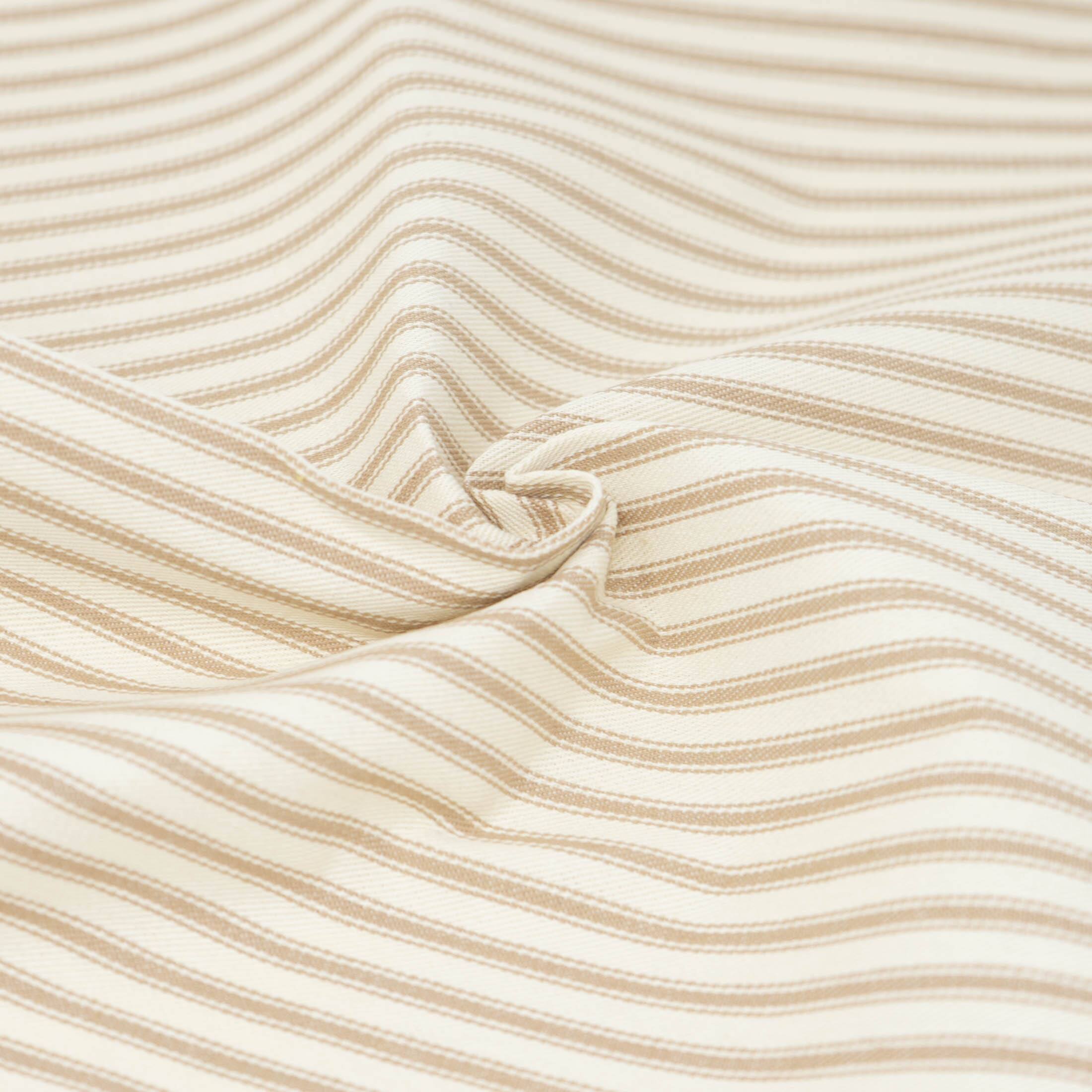 Roc-lon® 44" x 3yd. Stripe Khaki Cotton Wide Woven Ticking Fabric