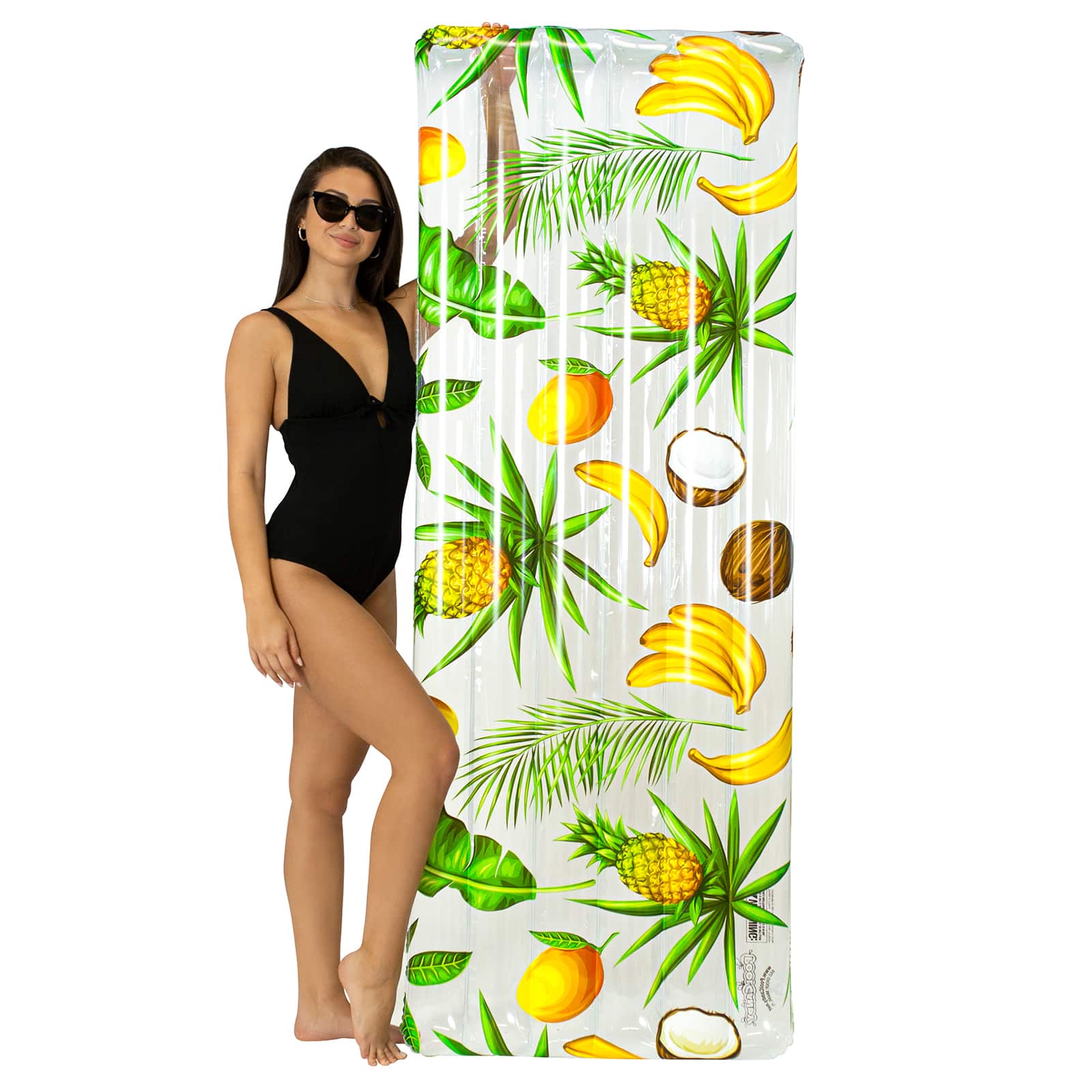 PoolCandy Deluxe Pool Raft with Tropical Flower Print