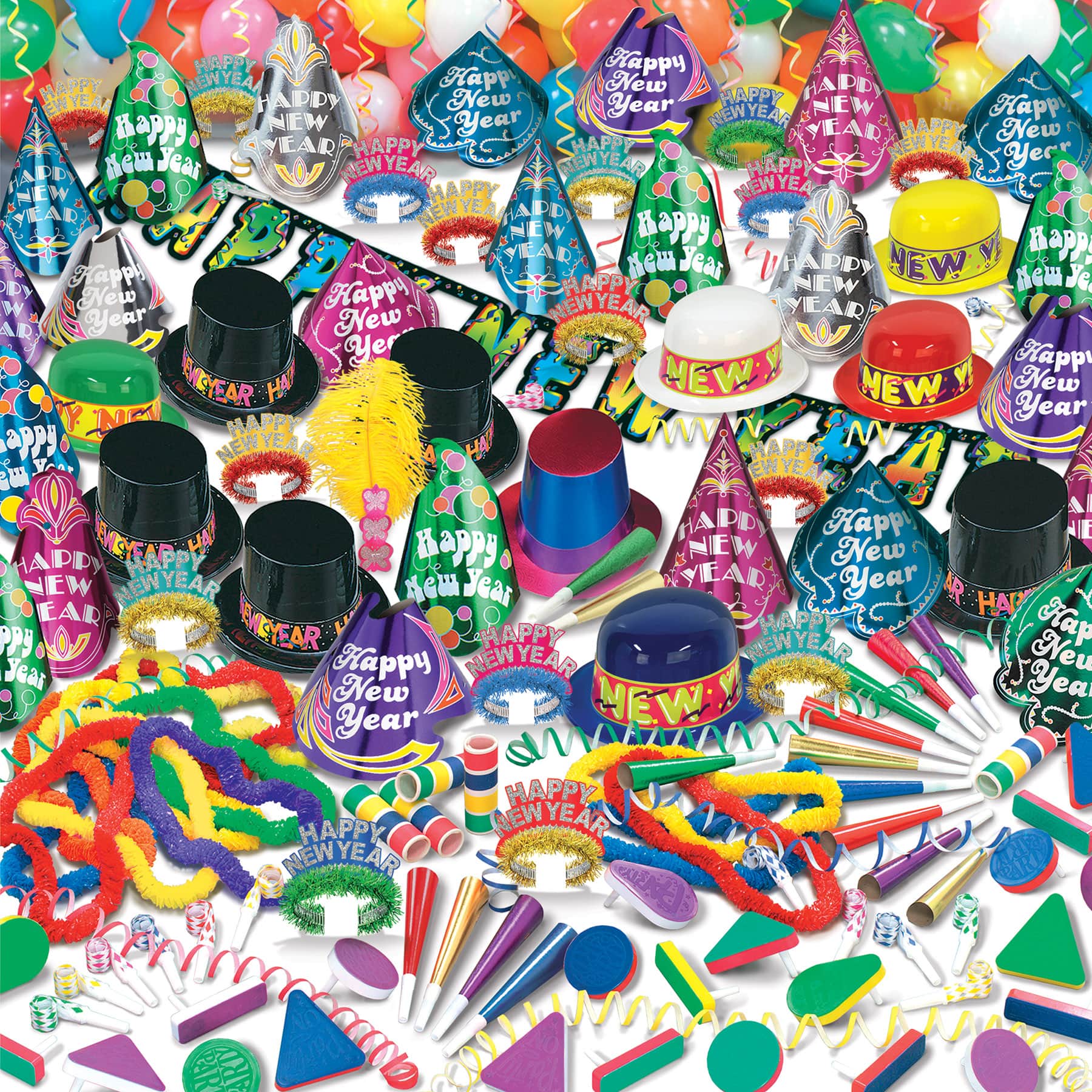 Beistle New Year Super Bonanza Deluxe Party Favor Kit for 100