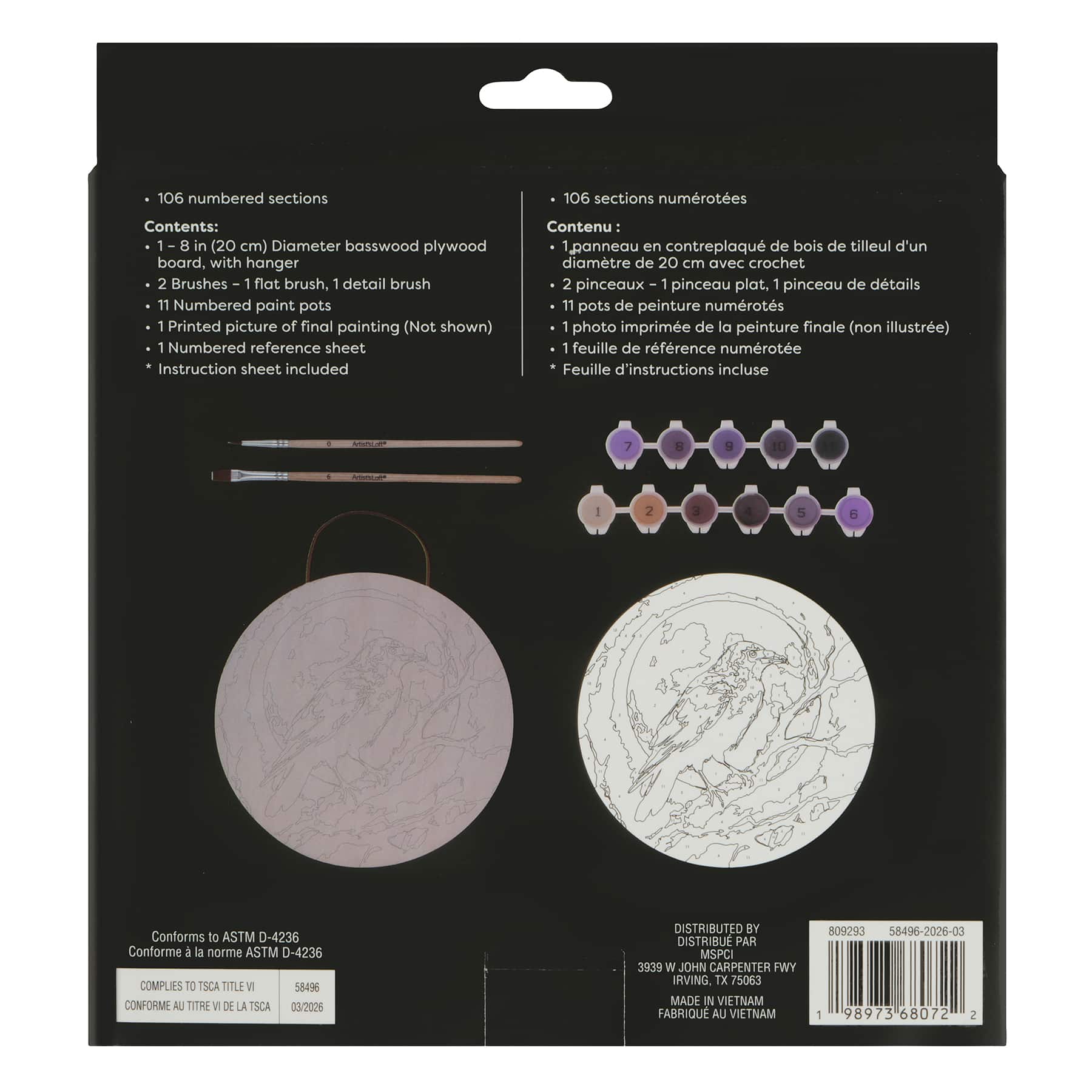8" Raven Paint-by-Number Plywood Surface Kit by Artist's Loft®