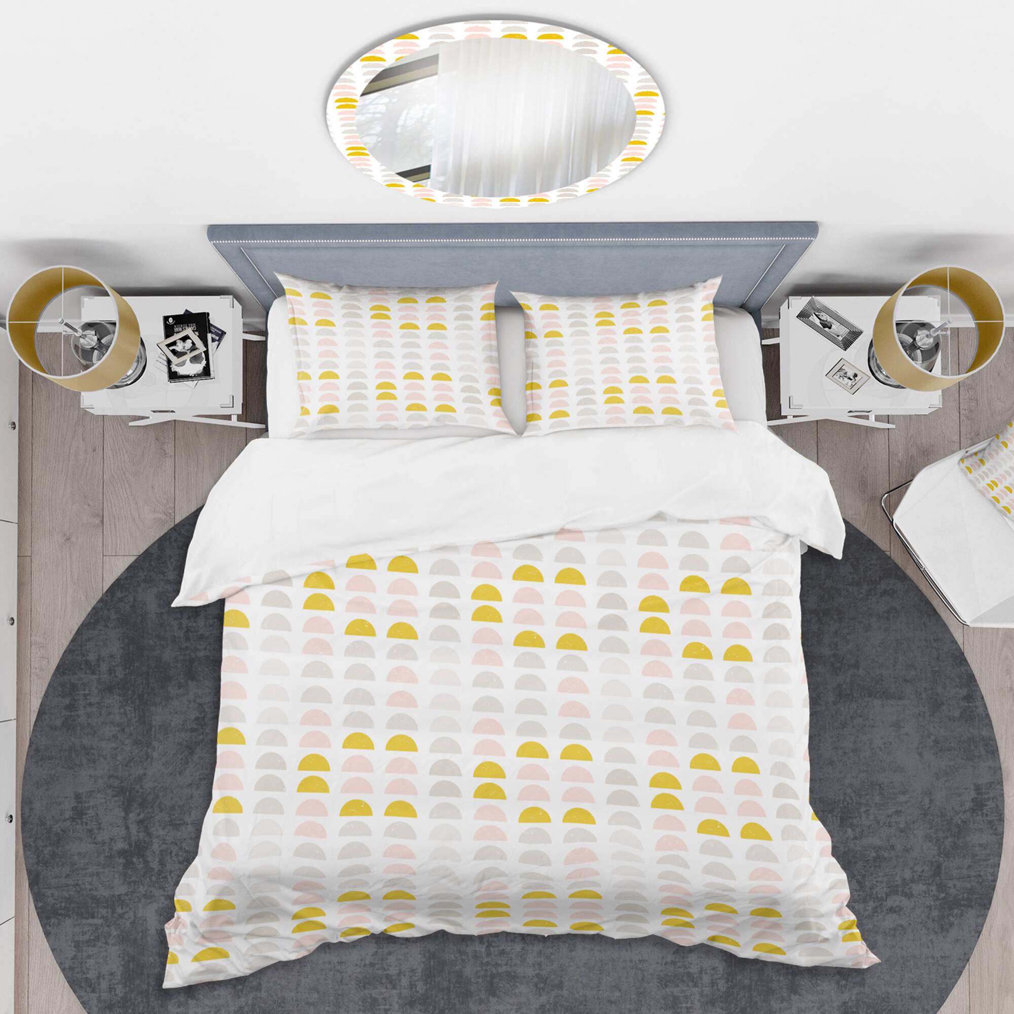 Designart 'Retro Pastel Circular Pattern III' Mid-Century Duvet Cover Set