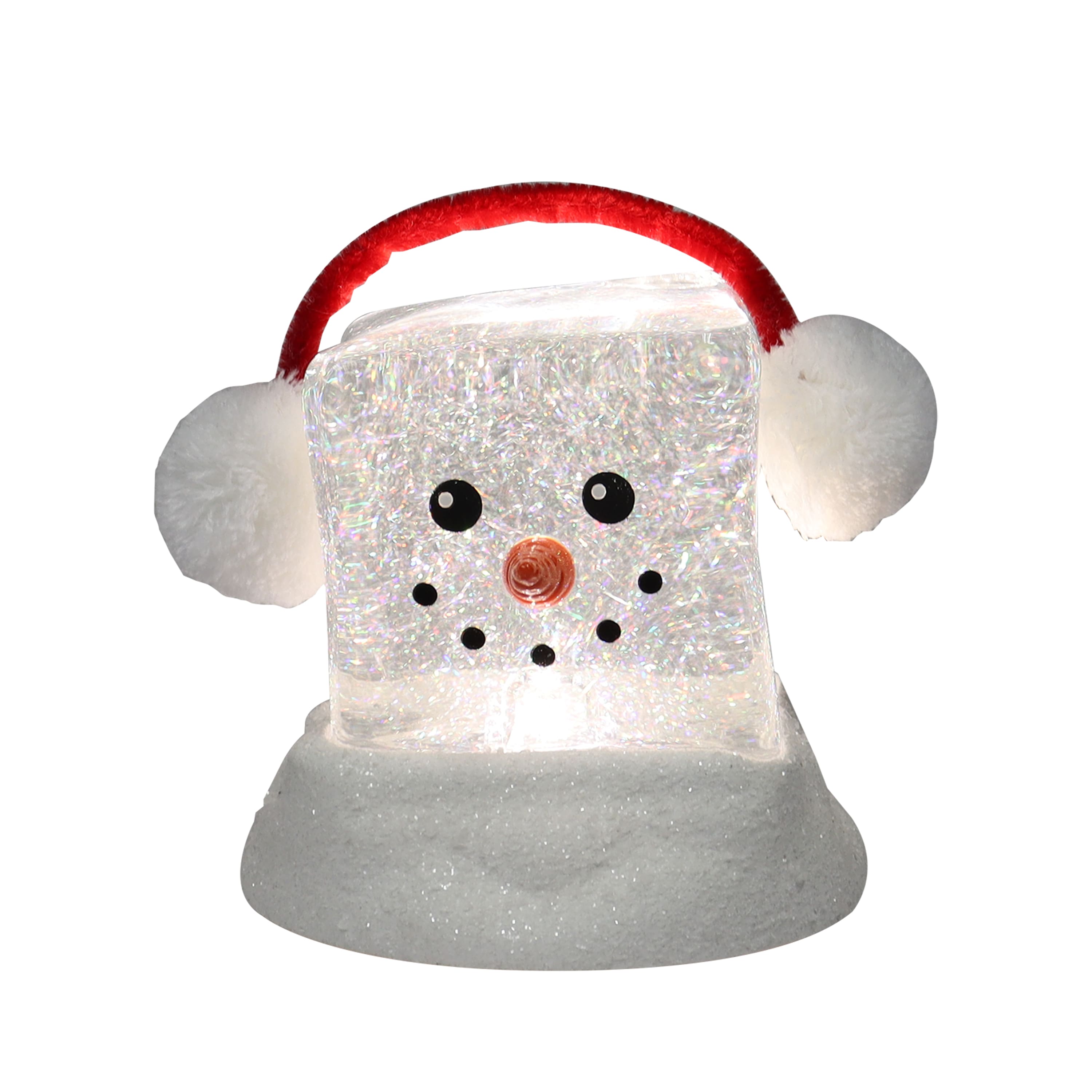 Moments in Time 6.9" Acrylic Ice Cube Snowman Décor