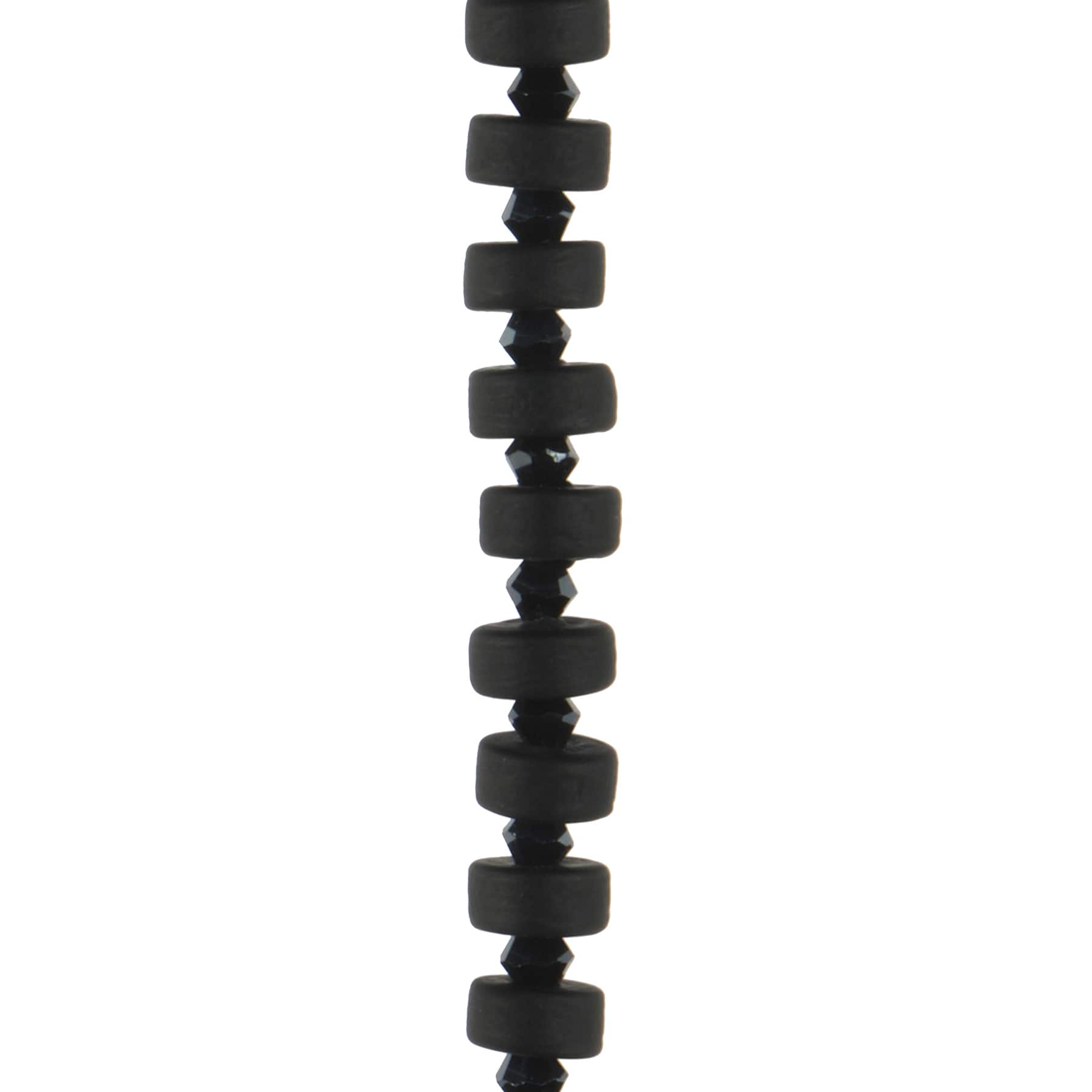 8.5mm Black Lampwork Glass Heishi Beads, 18ct. by Bead Landing™