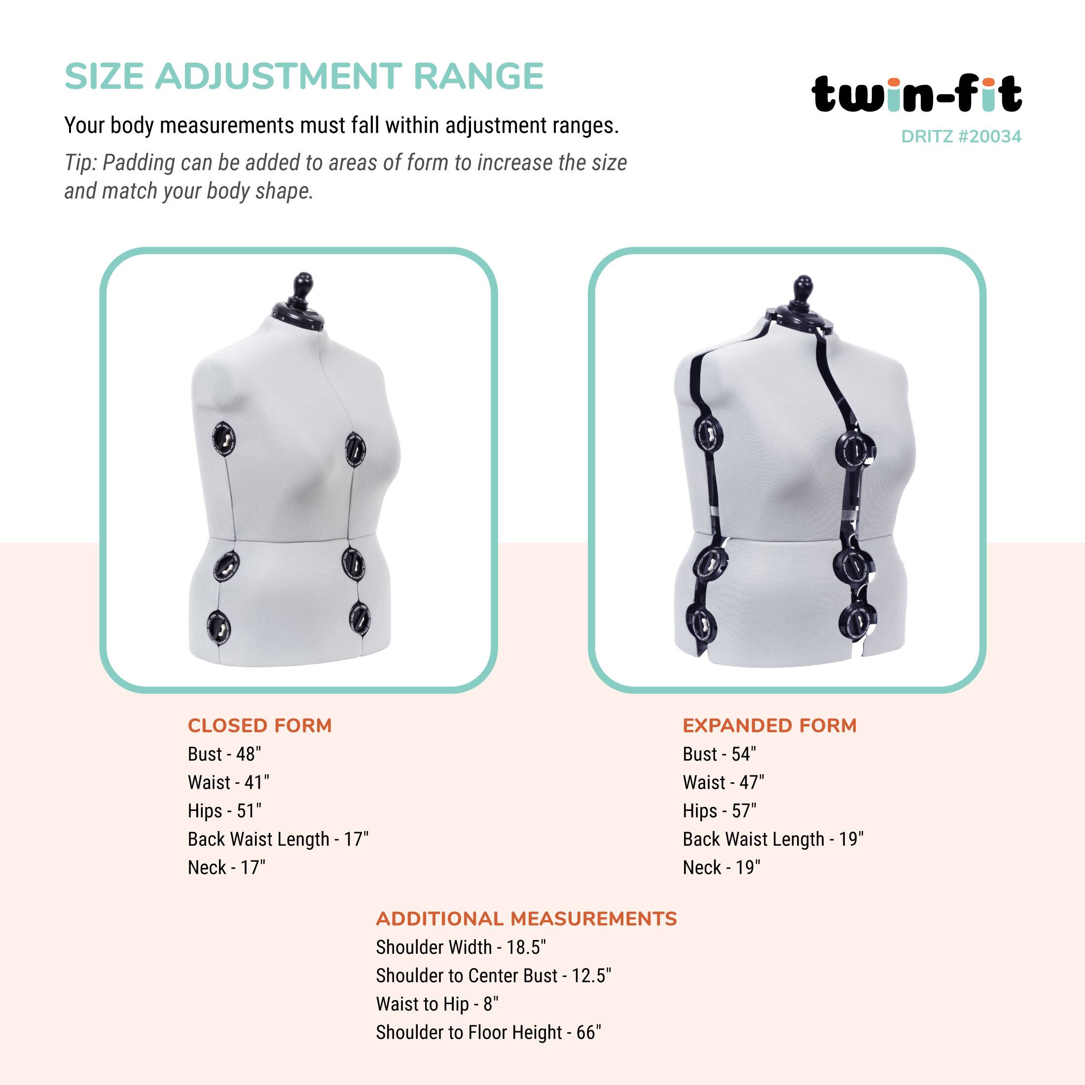 Dritz® Twin-Fit Full Figure Dress Form with Adjustable Tri-Pod Stand