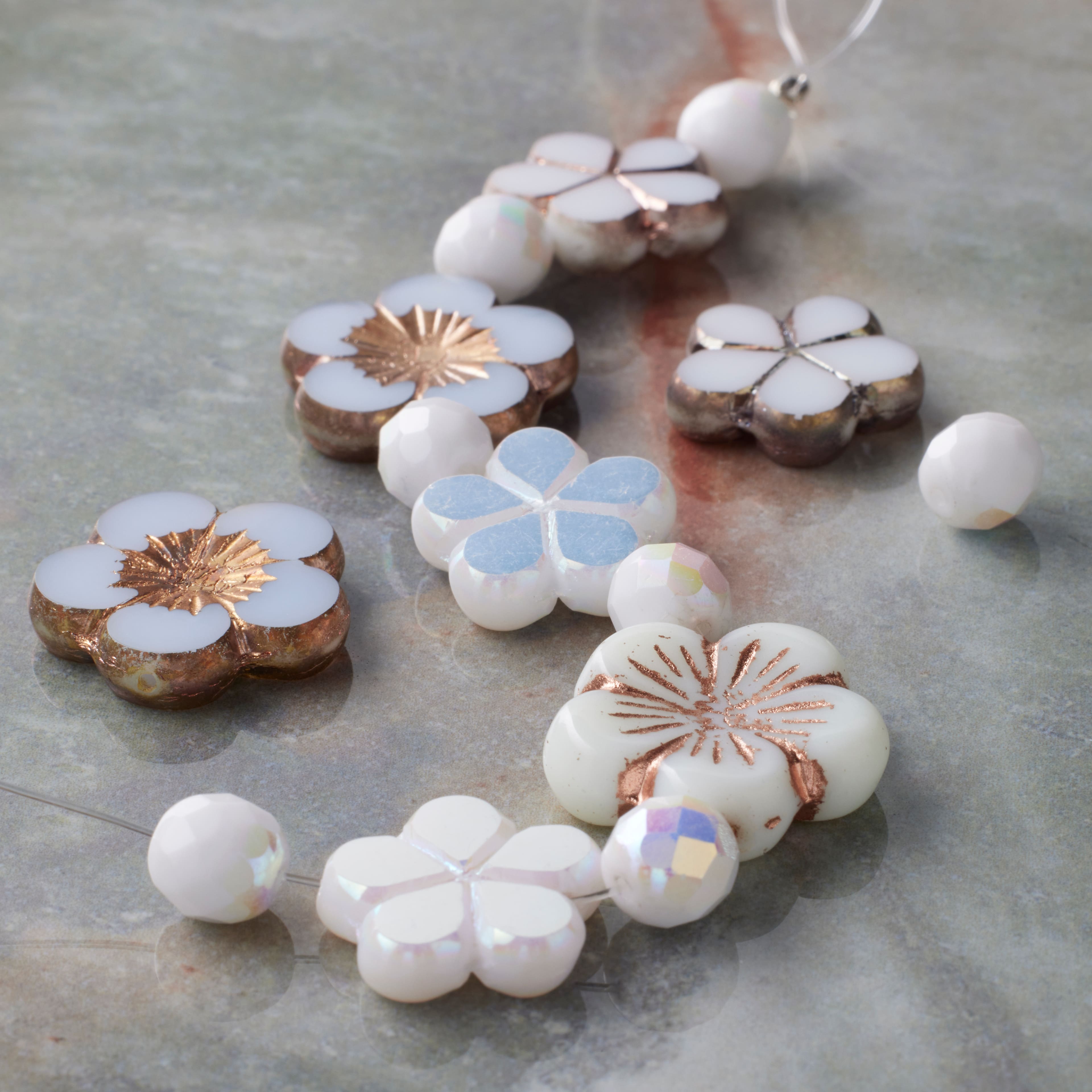 6 Packs: 14 ct. (84 total) Winter Garden Czech Glass Flower Bead Mix by Bead Landing™