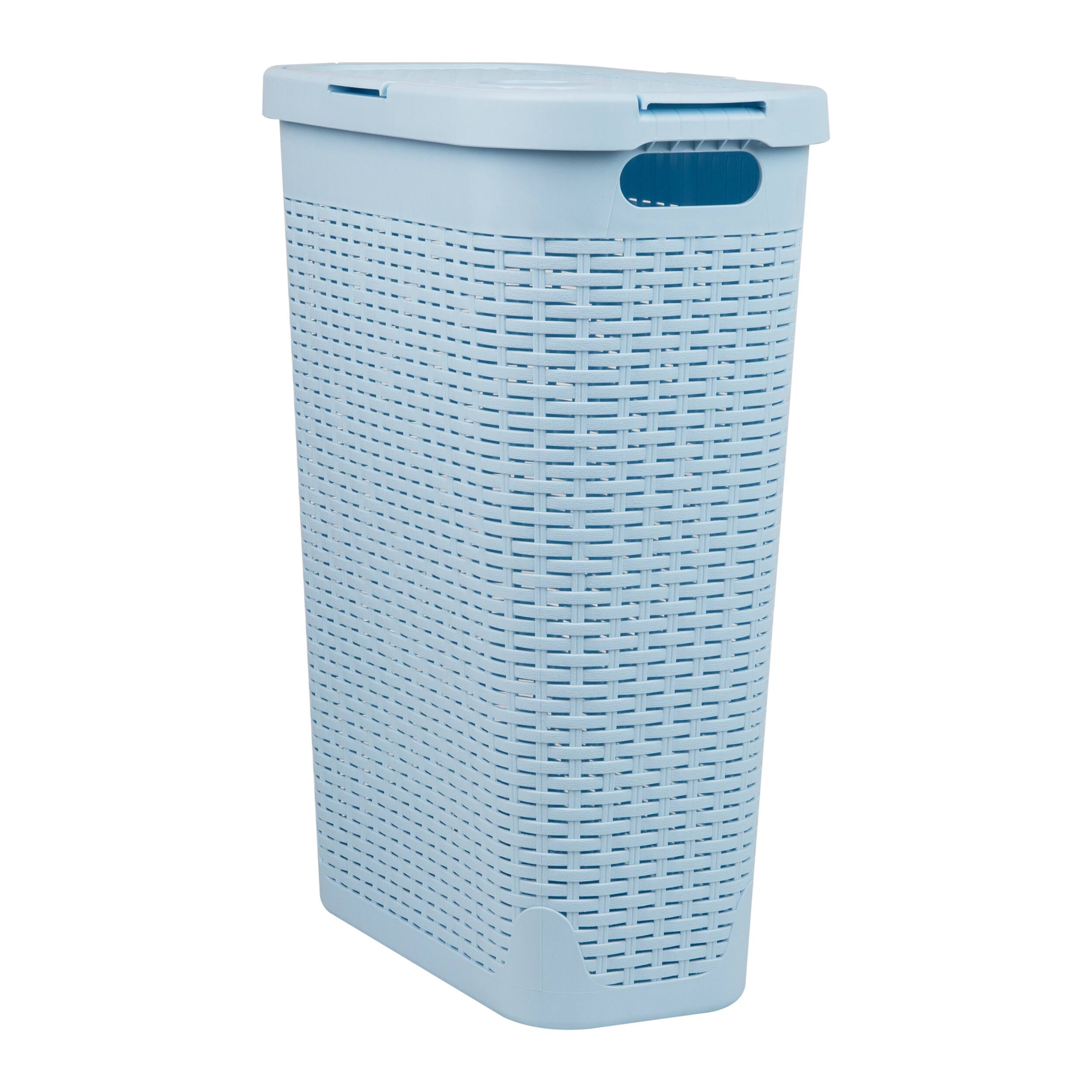 Mind Reader 40L Slim Plastic Wicker Laundry Hamper
