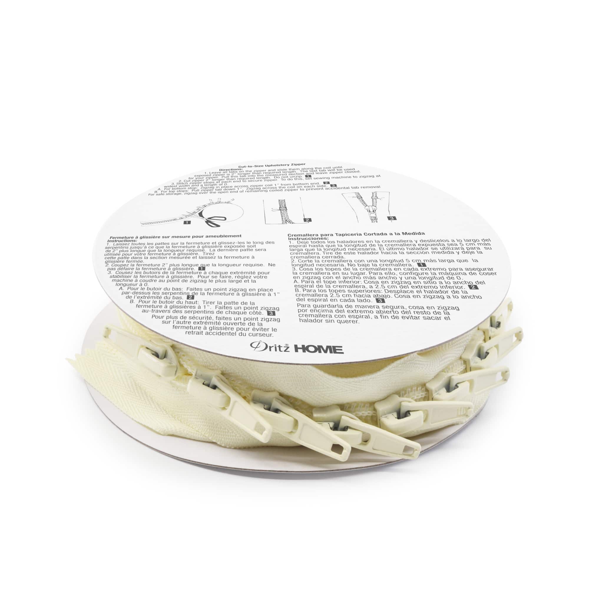 Dritz® Home Cream Cut-To-Size Upholstery Zipper, 3.25yd.