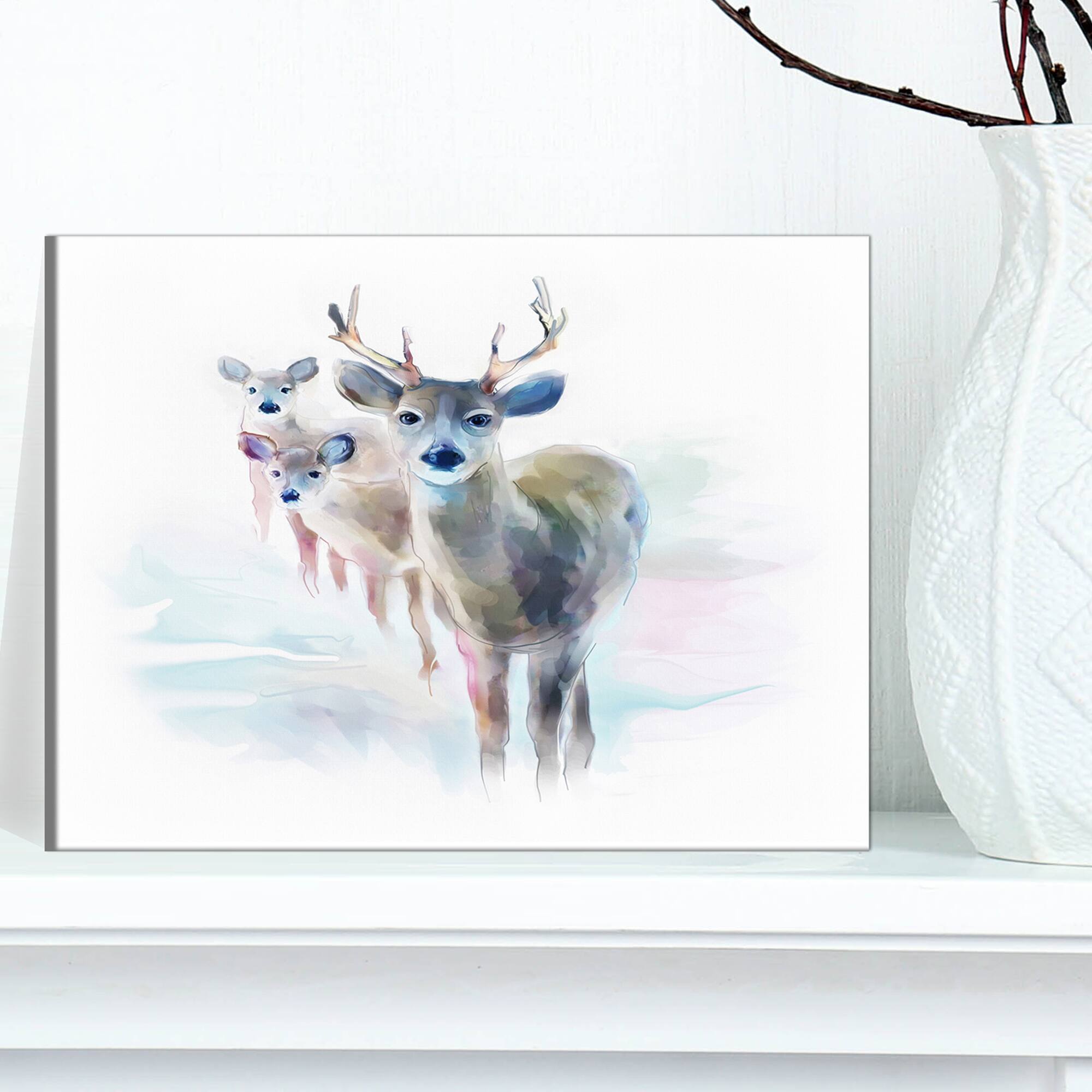 Designart - Beautiful Deer With Big Horns