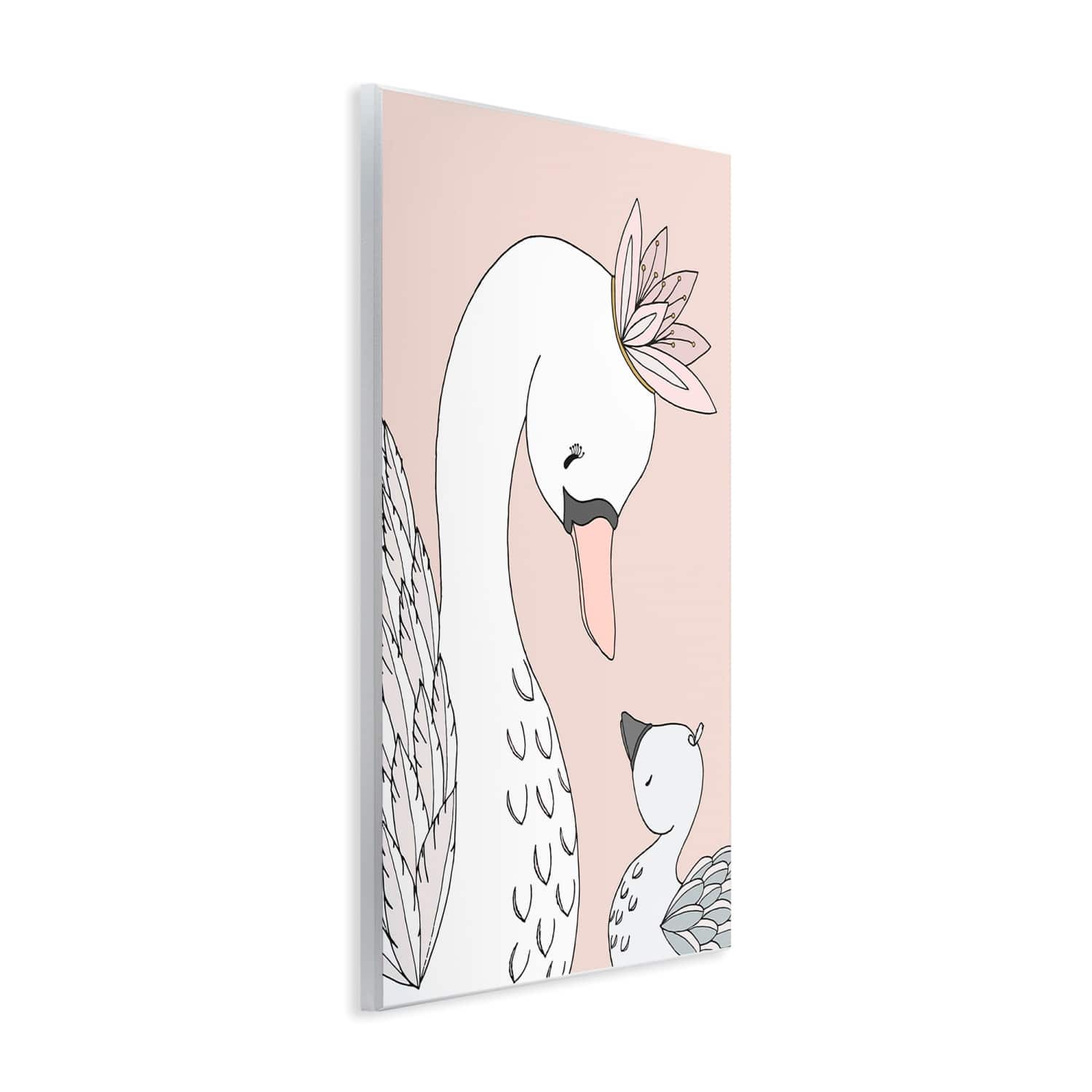 Stupell Industries Mother & Baby Swan Flower Crowns Princess Animals Wall Plaque Art