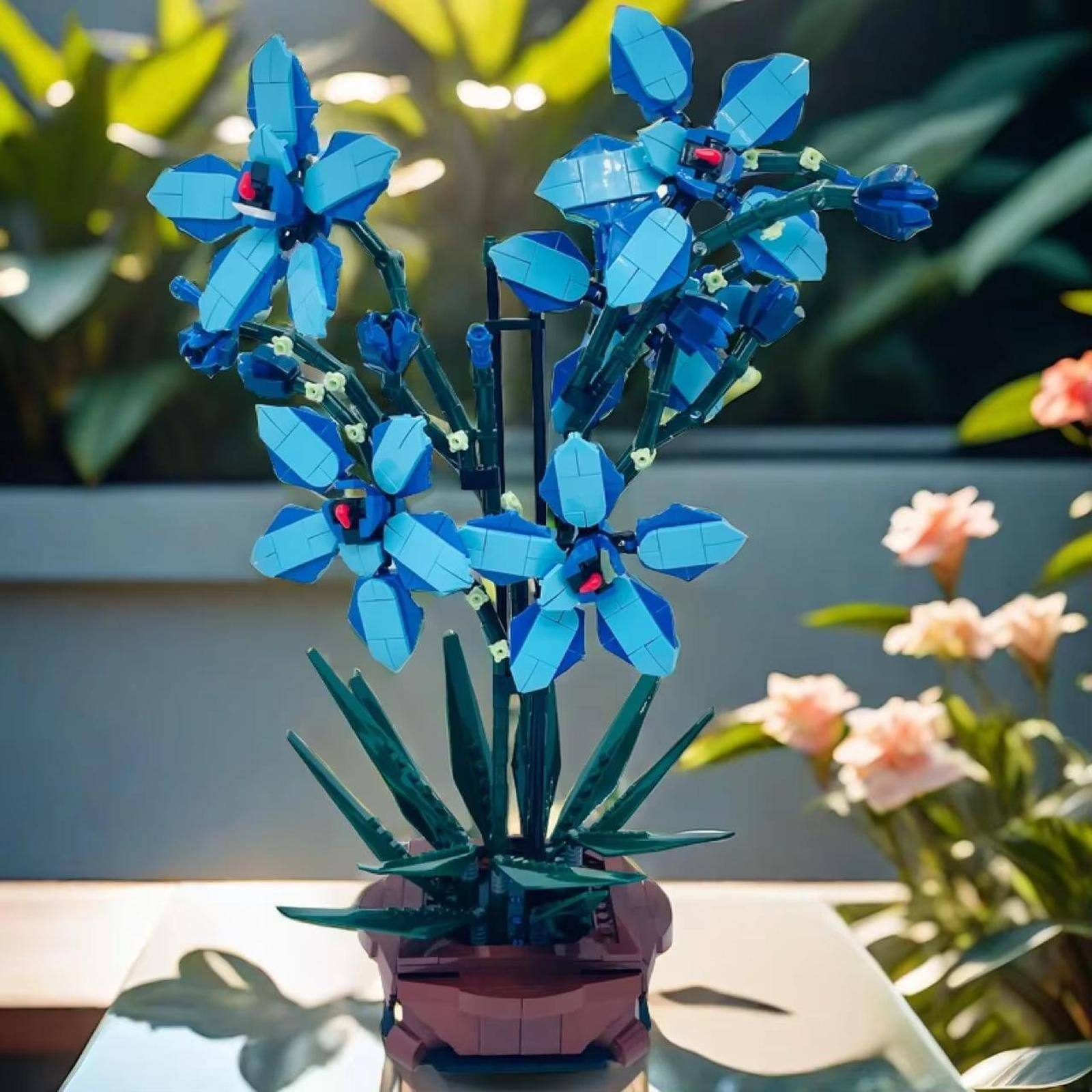 Wizardi Cymbidium Faberi Rolfe Potted Flower Building Bricks Set