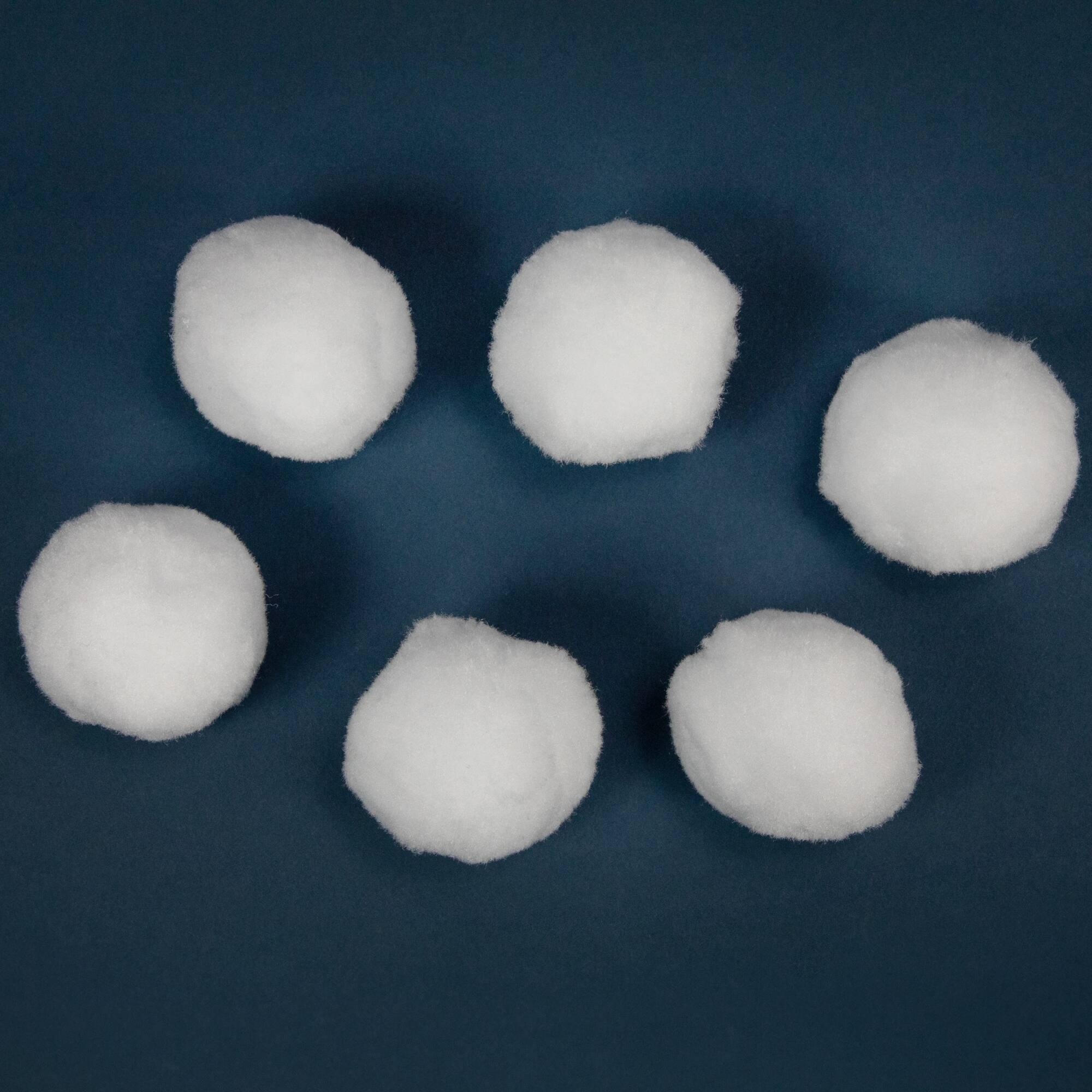 2.25" Plush Faux Christmas Snow Balls, 6ct.