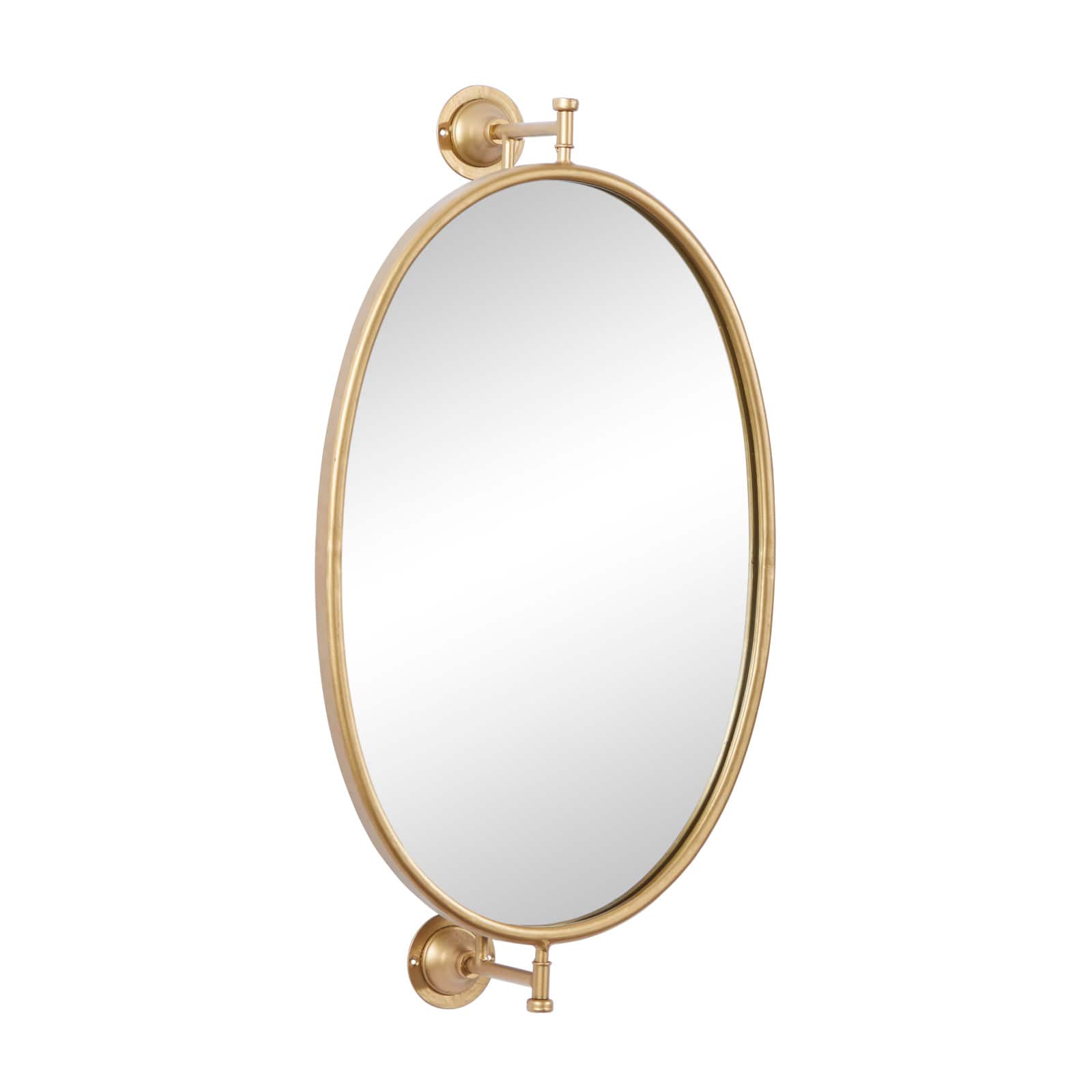 29" Oval Wood Wall Mirror
