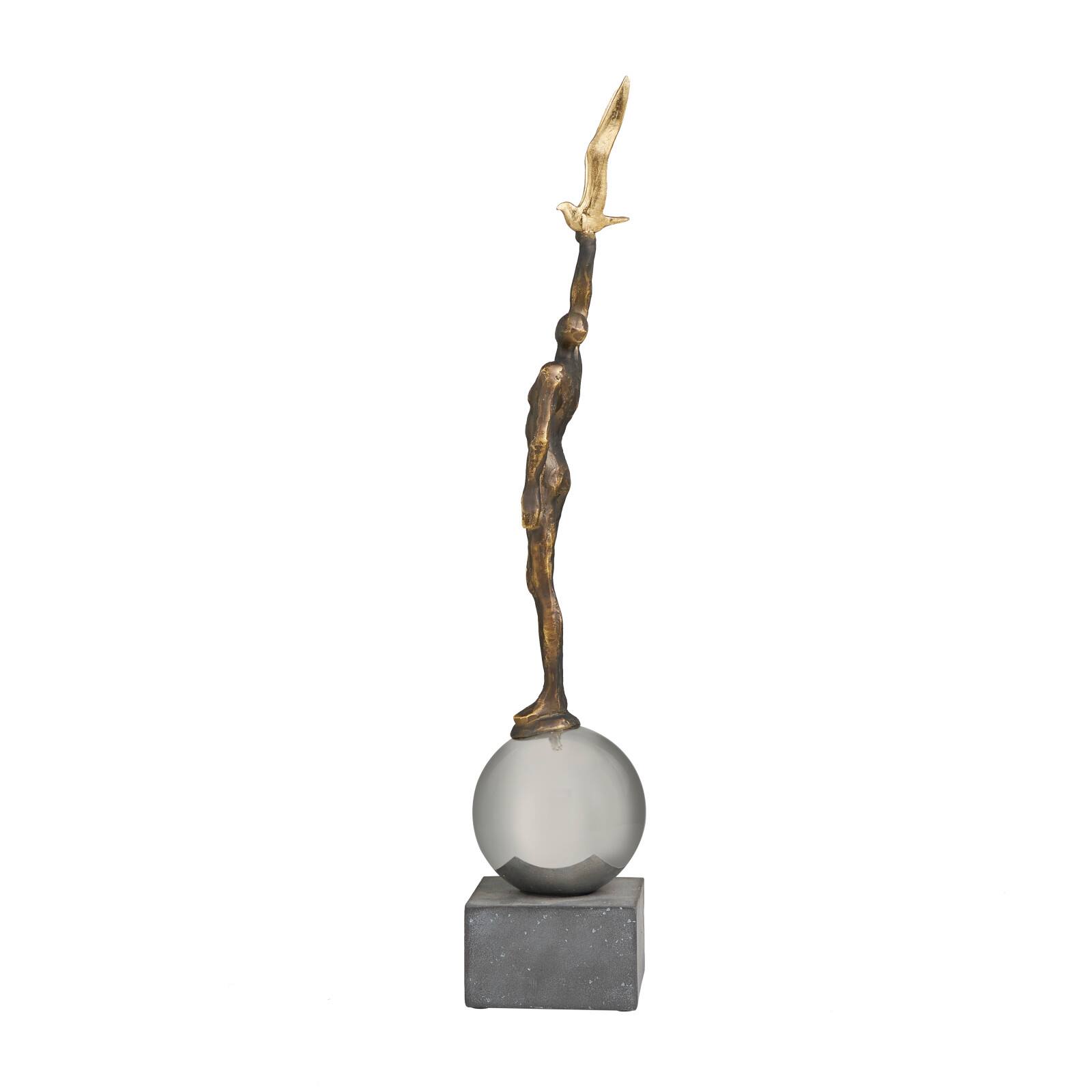 2ft. Silver People Sculpture with Stainless Steel Accents