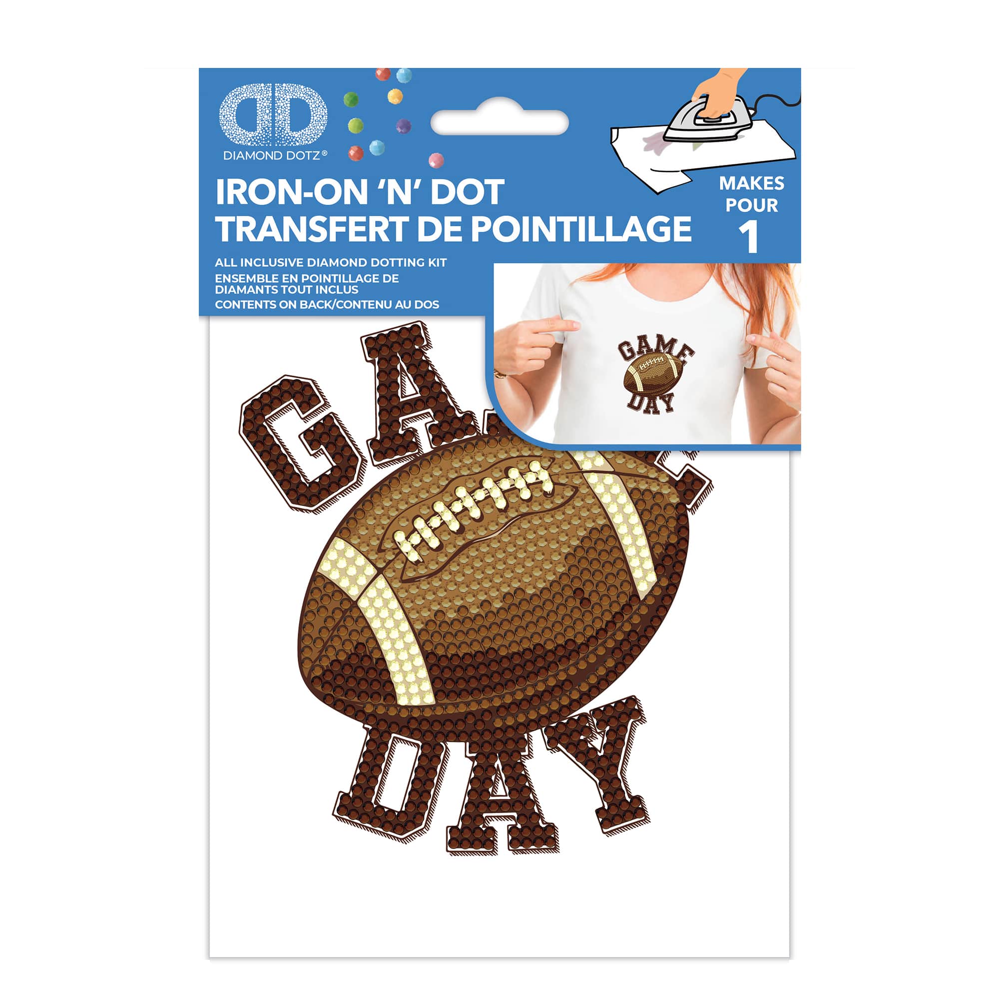 Diamond Dotz® Gameday Football Iron-On 'n' Dot Kit