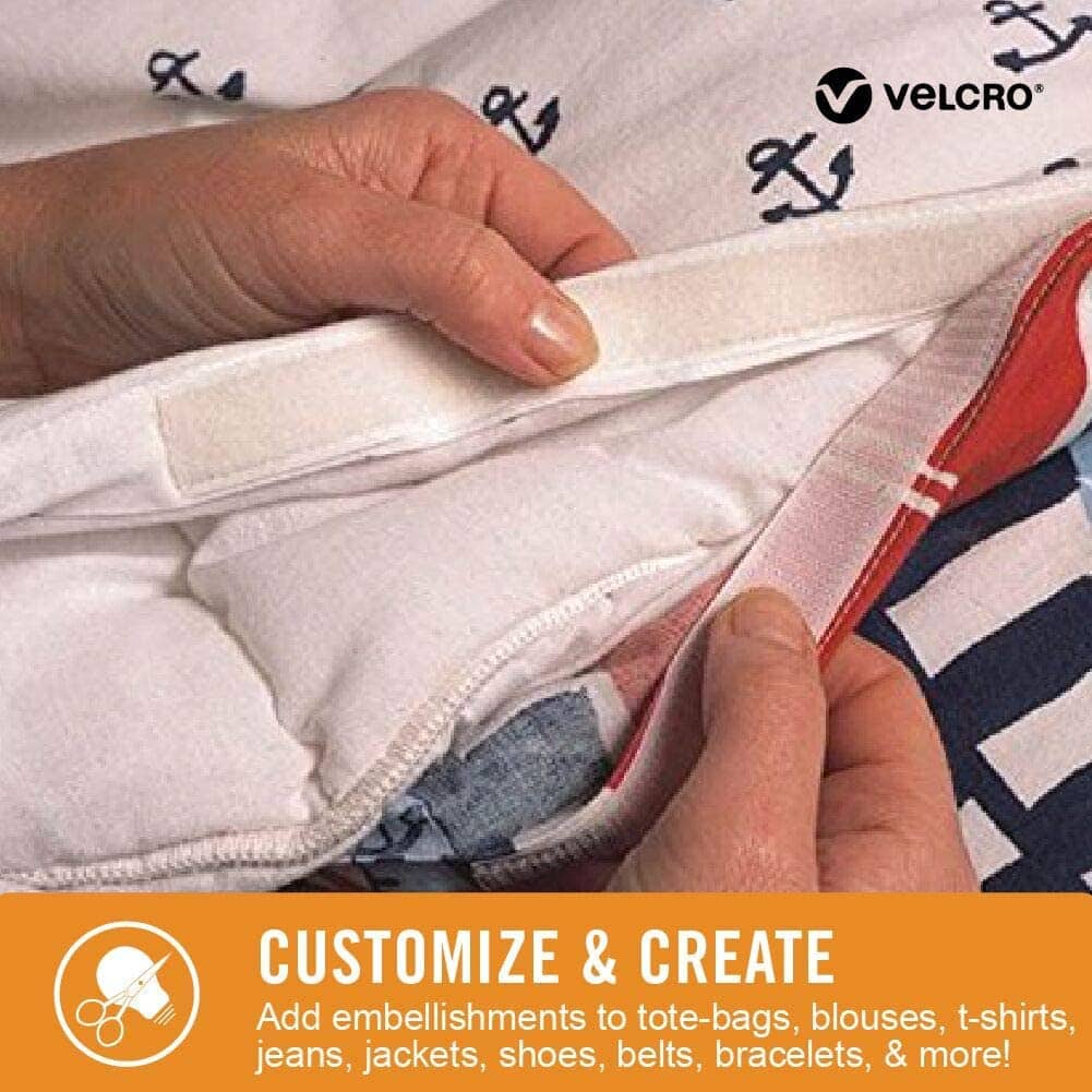 6 Pack: VELCRO® Brand Sticky Back for Fabrics Black Tape