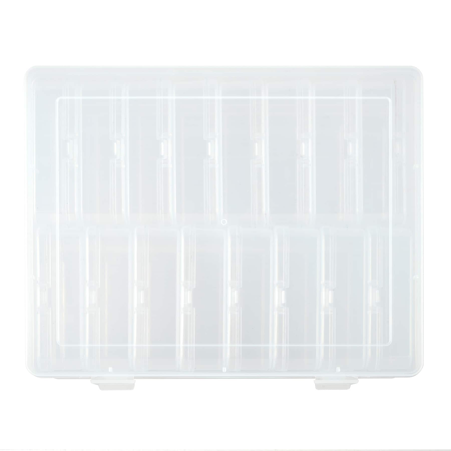 Clear 16-Compartment Flip-Top Box Plastic Jewelry Organizer by Bead Landing™