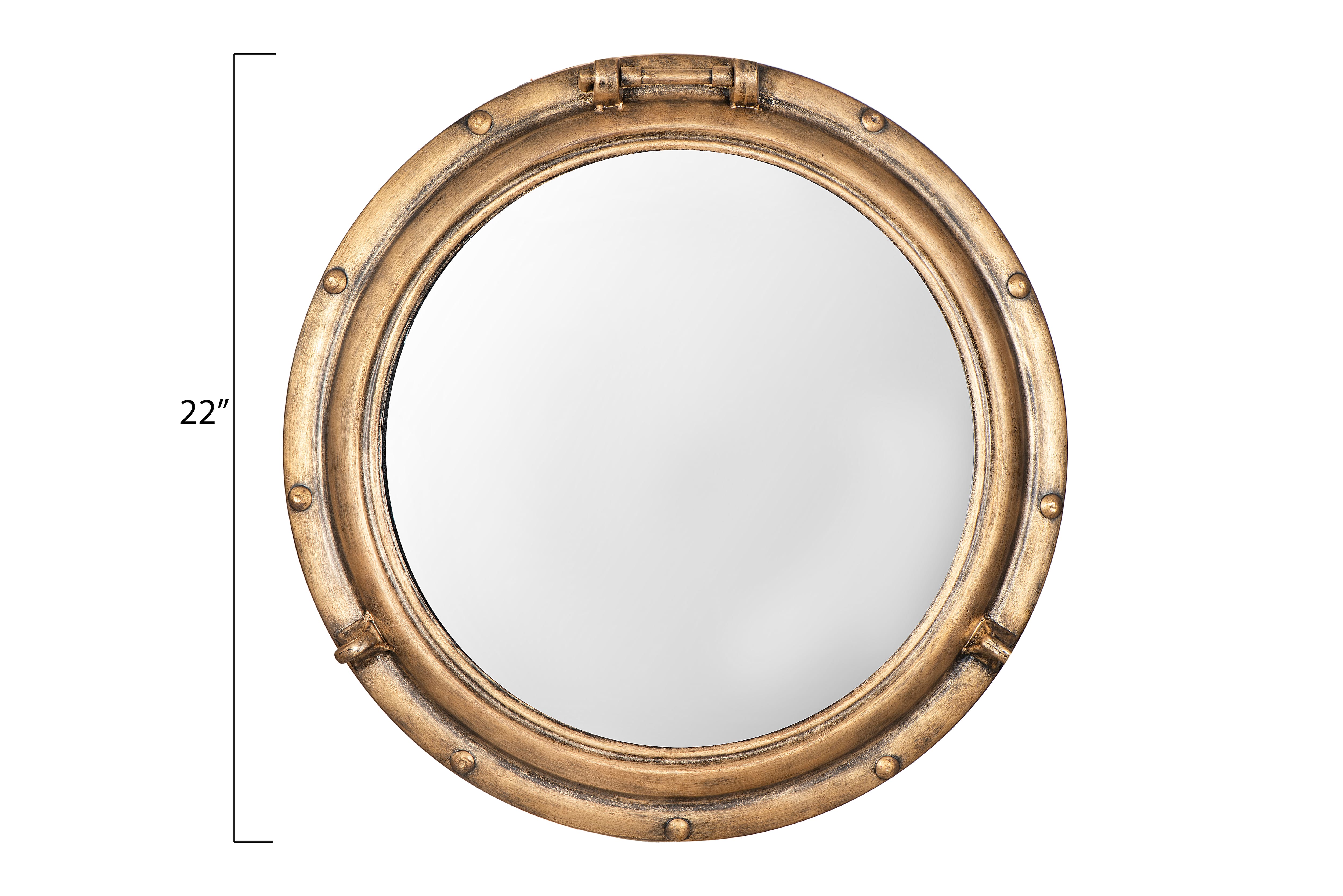Hello Honey® 22" Round Porthole Framed Wall Mirror