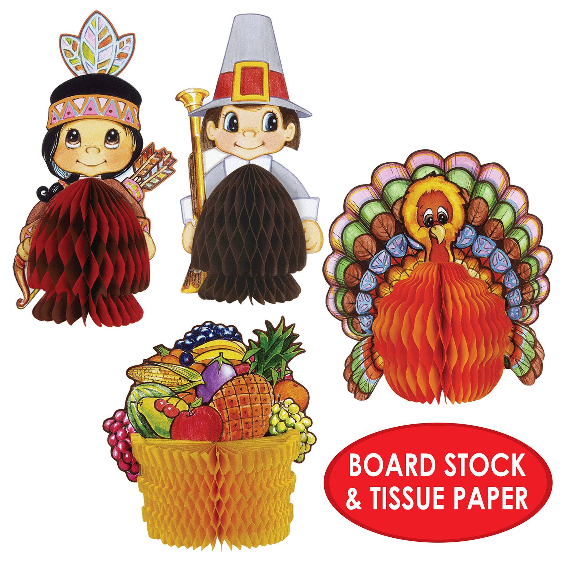 Beistle Thanksgiving Mini Centerpieces, 2 Packs of 4