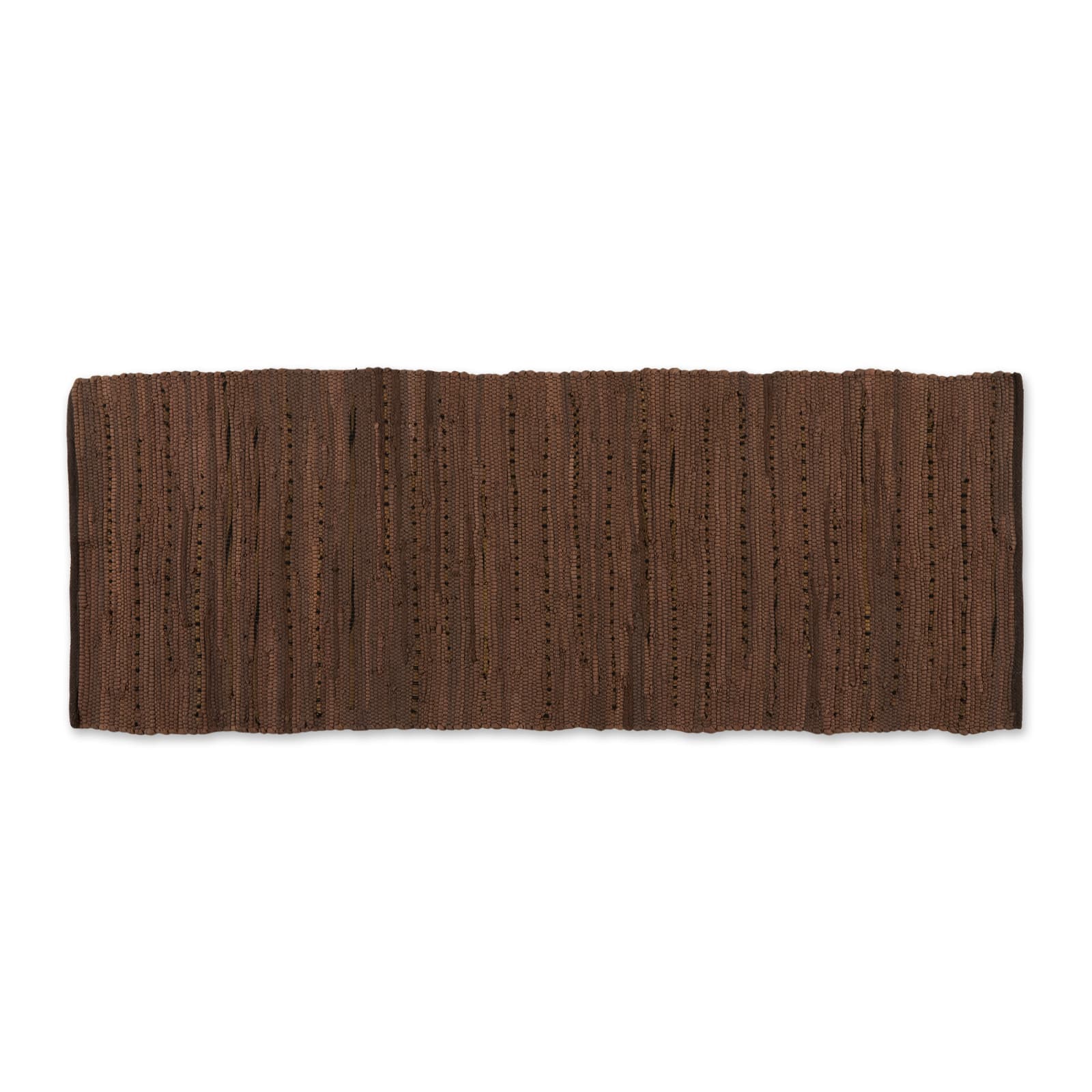 DII® Leather Brown Rag Rug, 2ft. x 6ft.