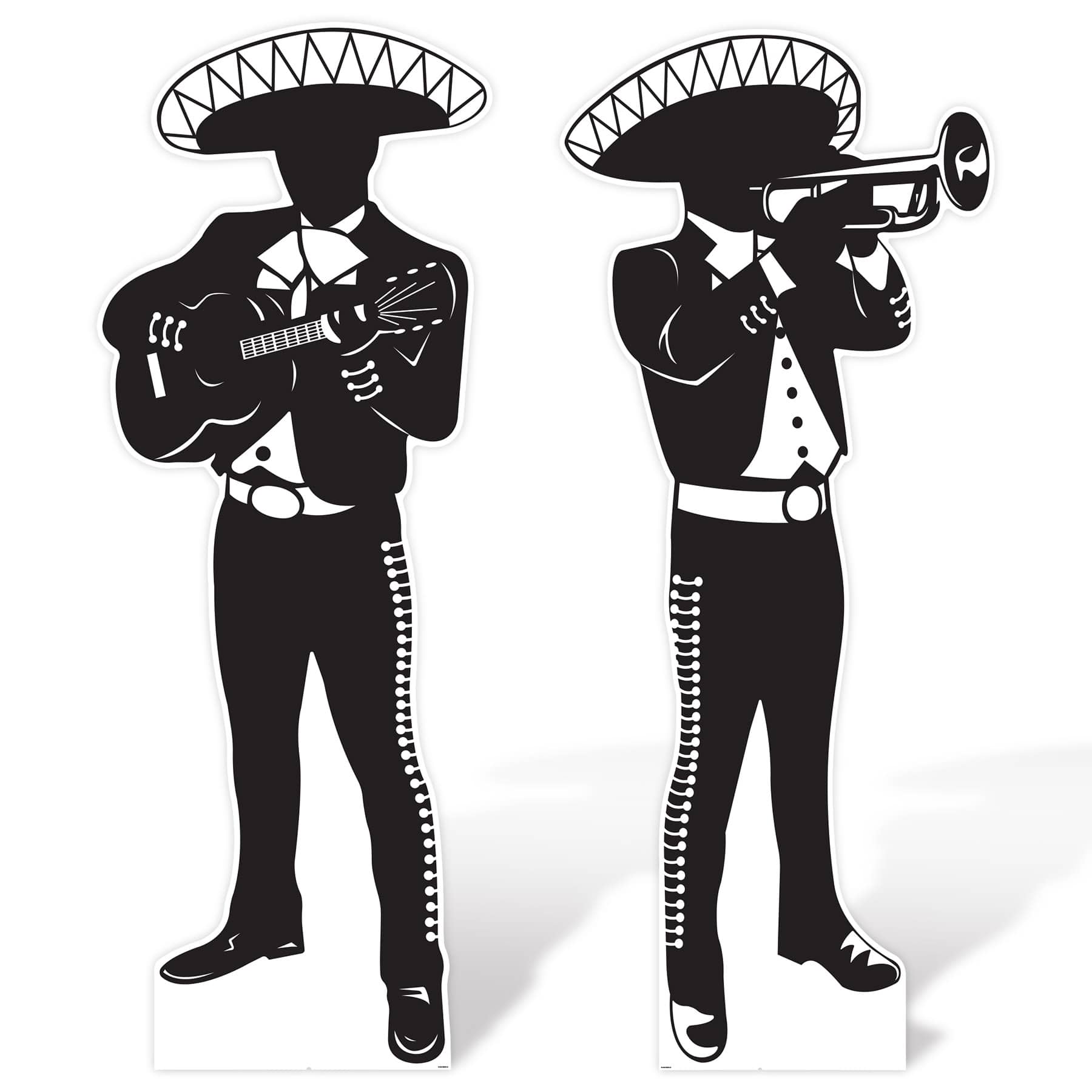 Beistle 5.5Ft Black & White Mariachi Silhouette Stand-Ups Set | 5.5 ft | Michaels®