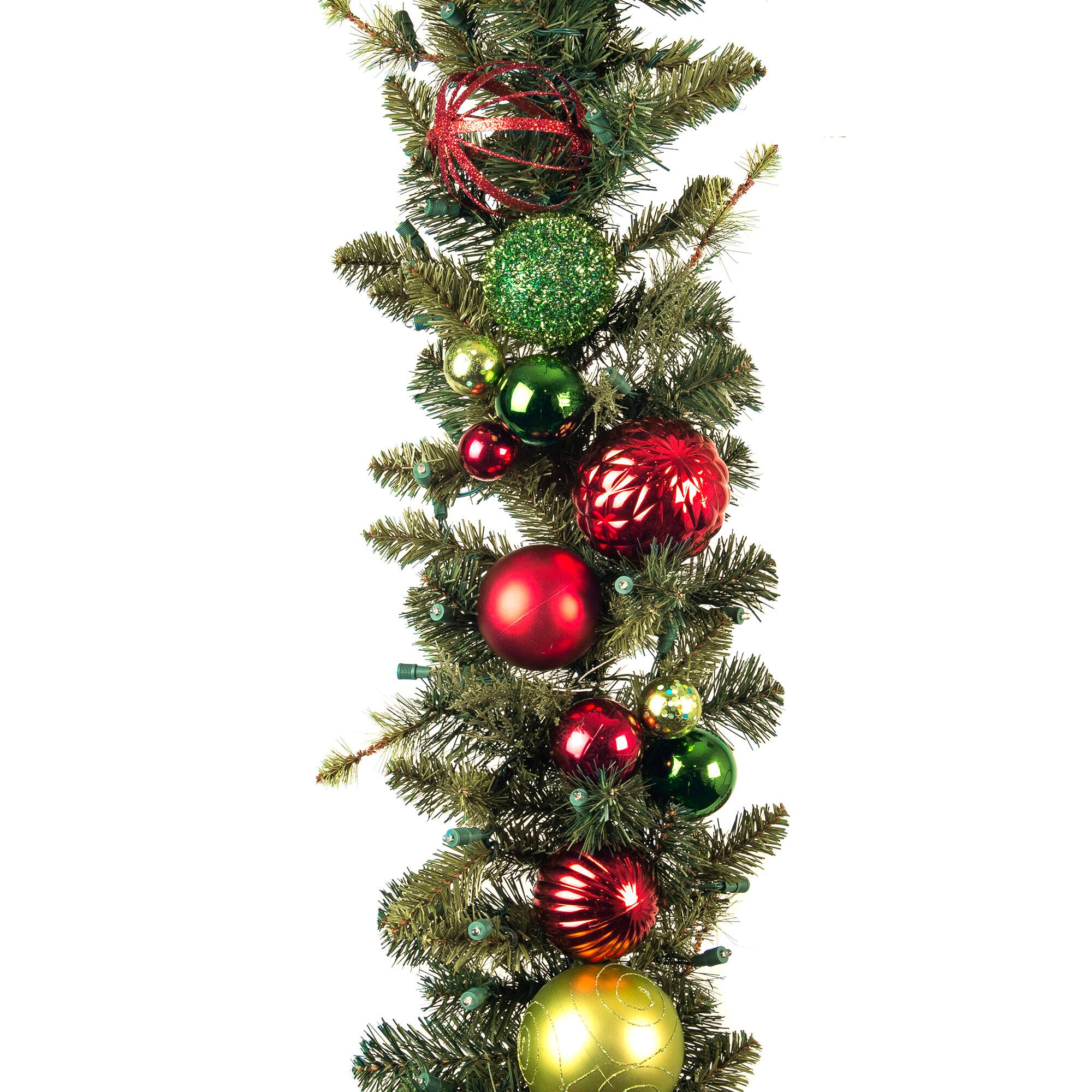 Village Lighting 9ft. Pre-Lit LED Festive Holiday Christmas Garland