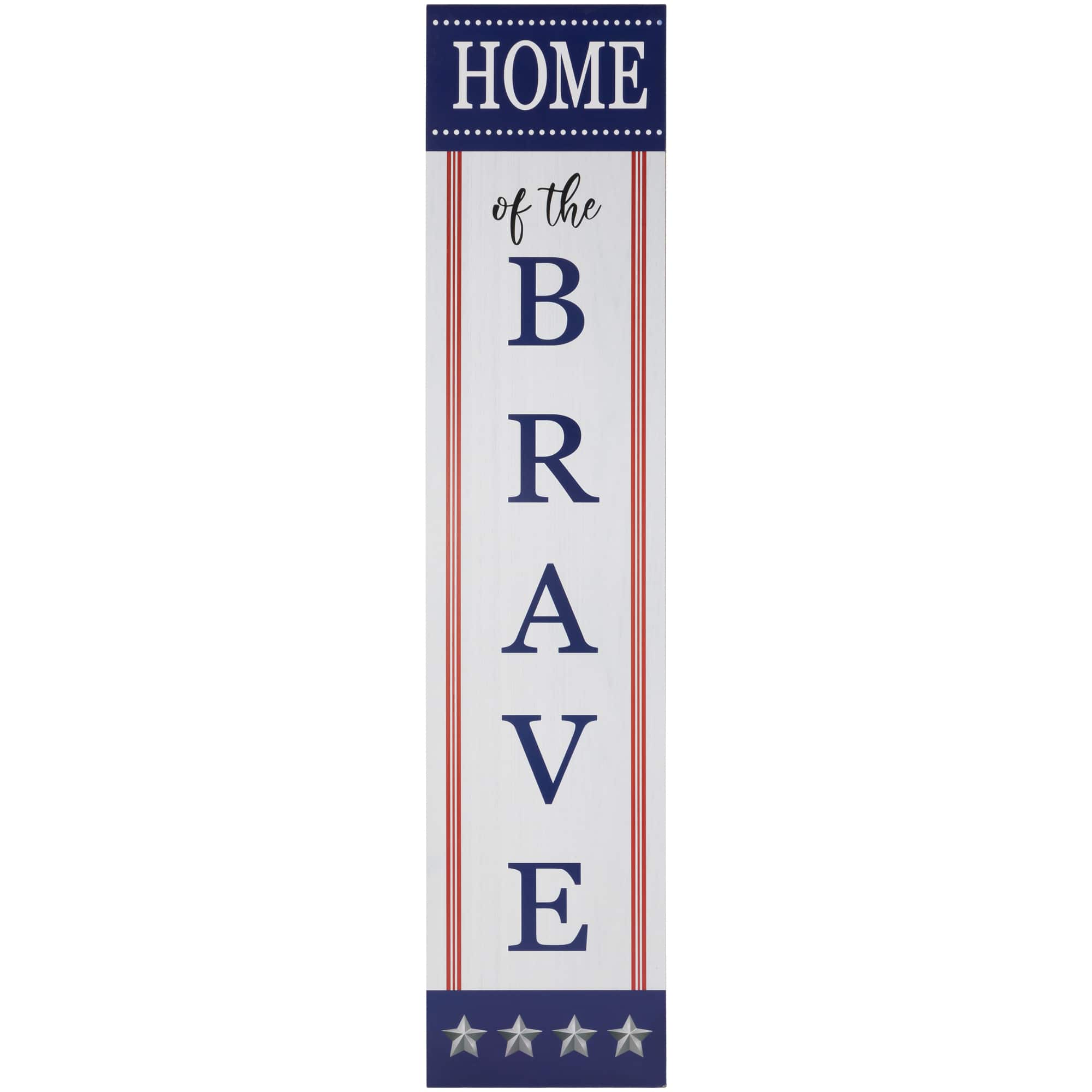 36" Home of the Brave Patriotic Wood Wall Sign By Northlight | 36" x 8" | Michaels®