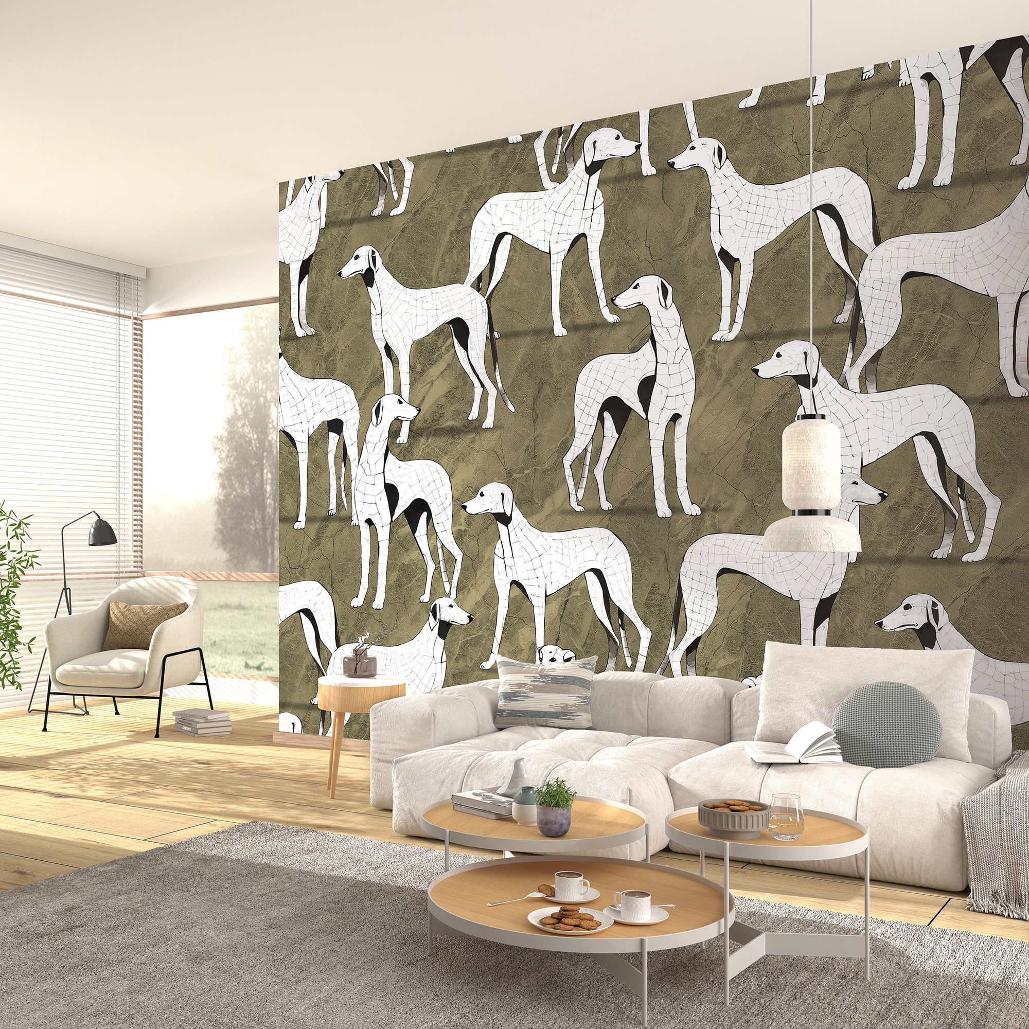 Designs Direct Greyhound Manor Gold Wall Mural