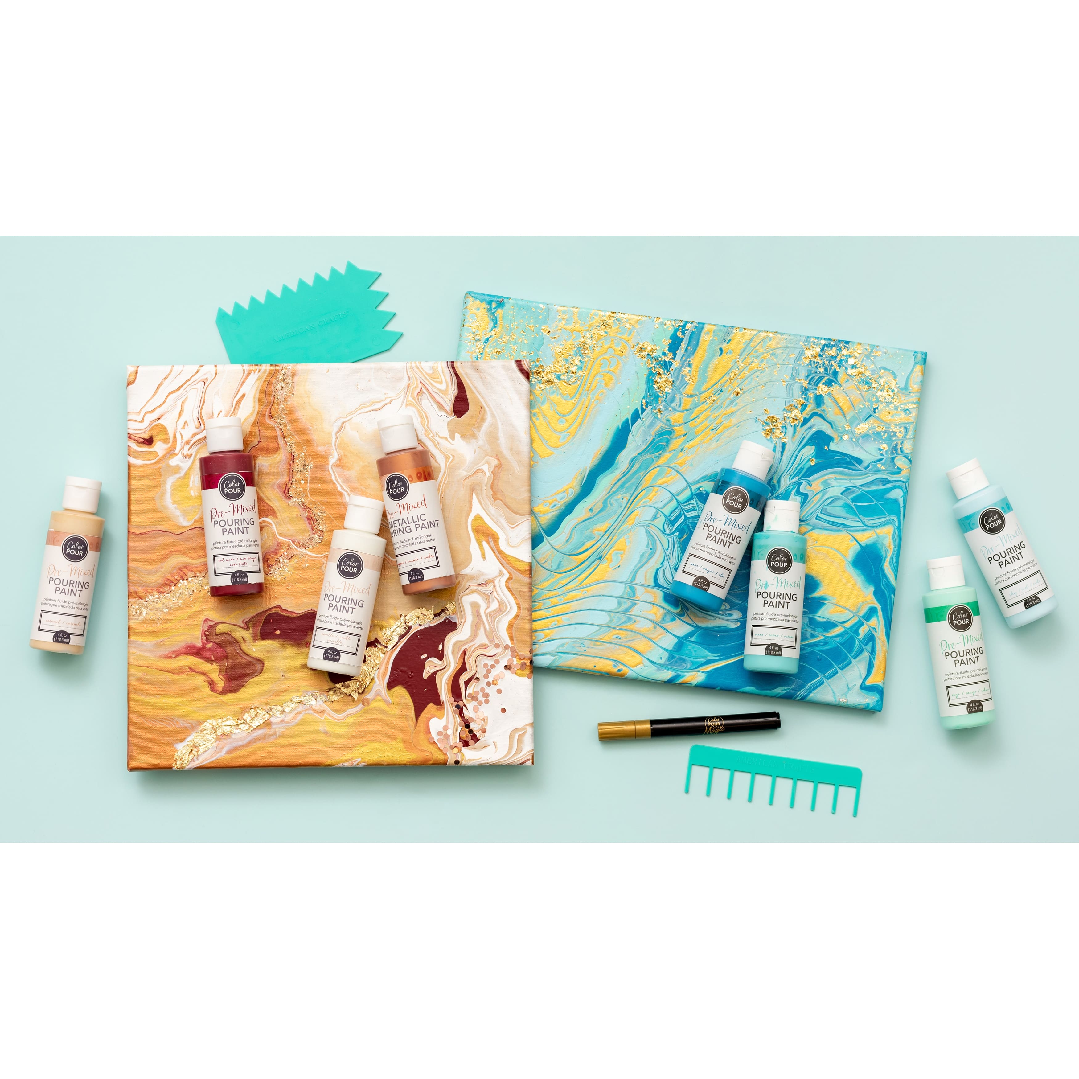 Color Pour 4oz. Tidal Wave Pre-Mixed Pouring Paint Kit