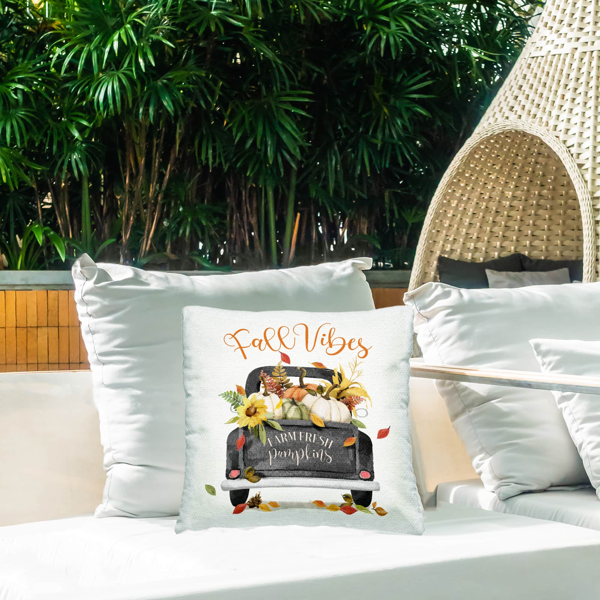 Stupell Industries Fall Vibes Truck Outdoor Printed Pillow