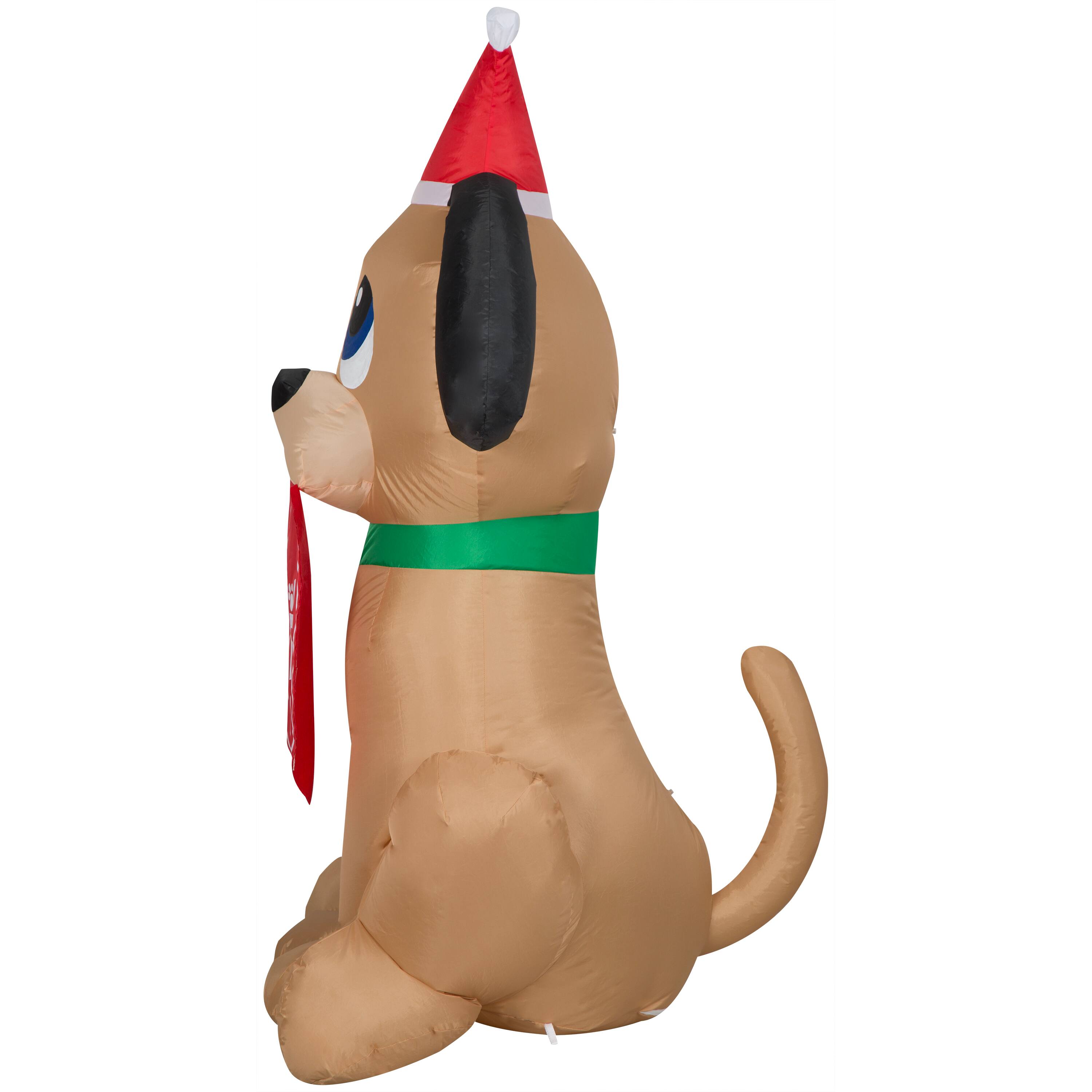 5ft. Airblown® Inflatable Christmas Dog with Santa Paws Sign