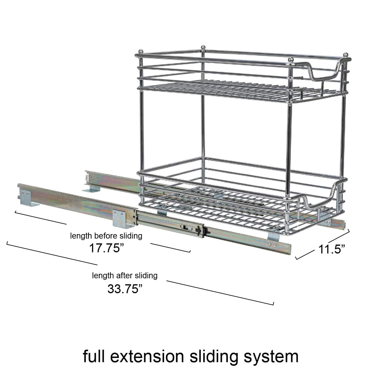 Household Essentials Glidez Chrome 2-Tier Cabinet Organizer